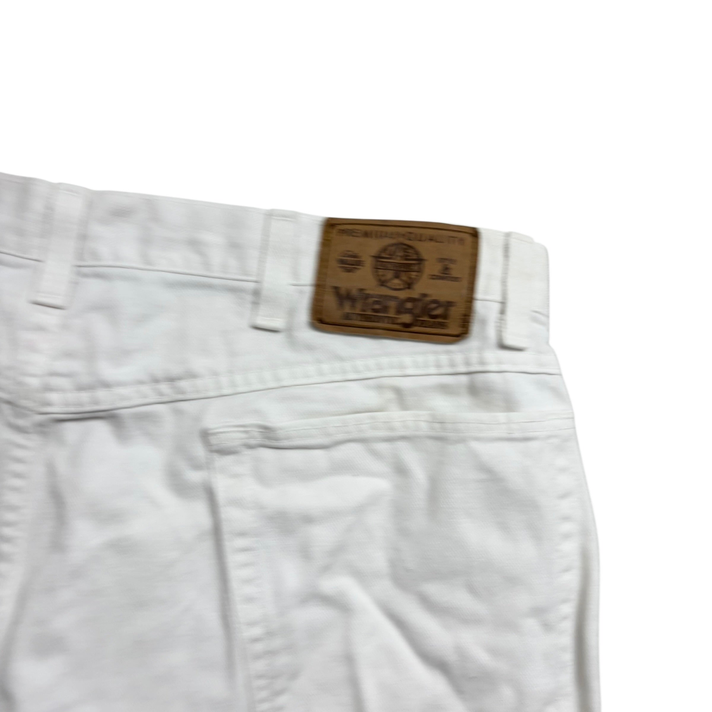 Wrangler Jorts W36 Mens Denim Shorts White Regular Fit Vintage USA Made (F)