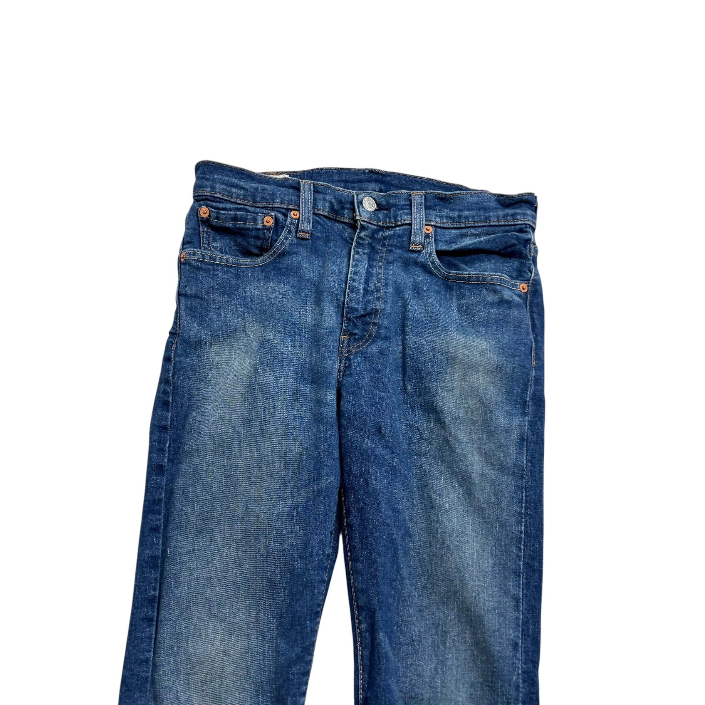 Levis 519 Jeans W30 L31 Mens Mid Blue Skinny Tapered Fit Stretch Denim (F)