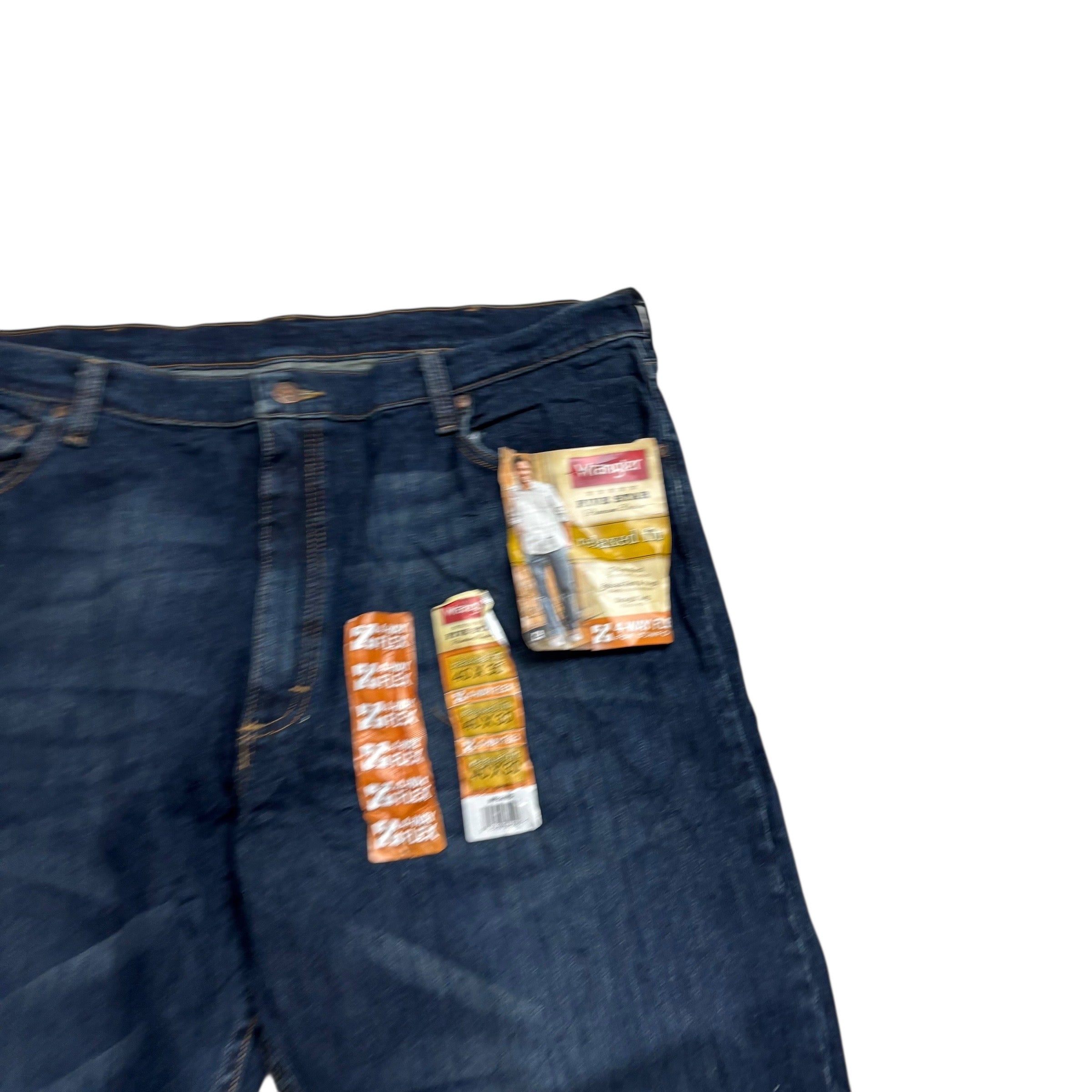 Wrangler Jeans W40 L30 Mens Dark Blue Relaxed Straight Fit Stretch Denim (E)