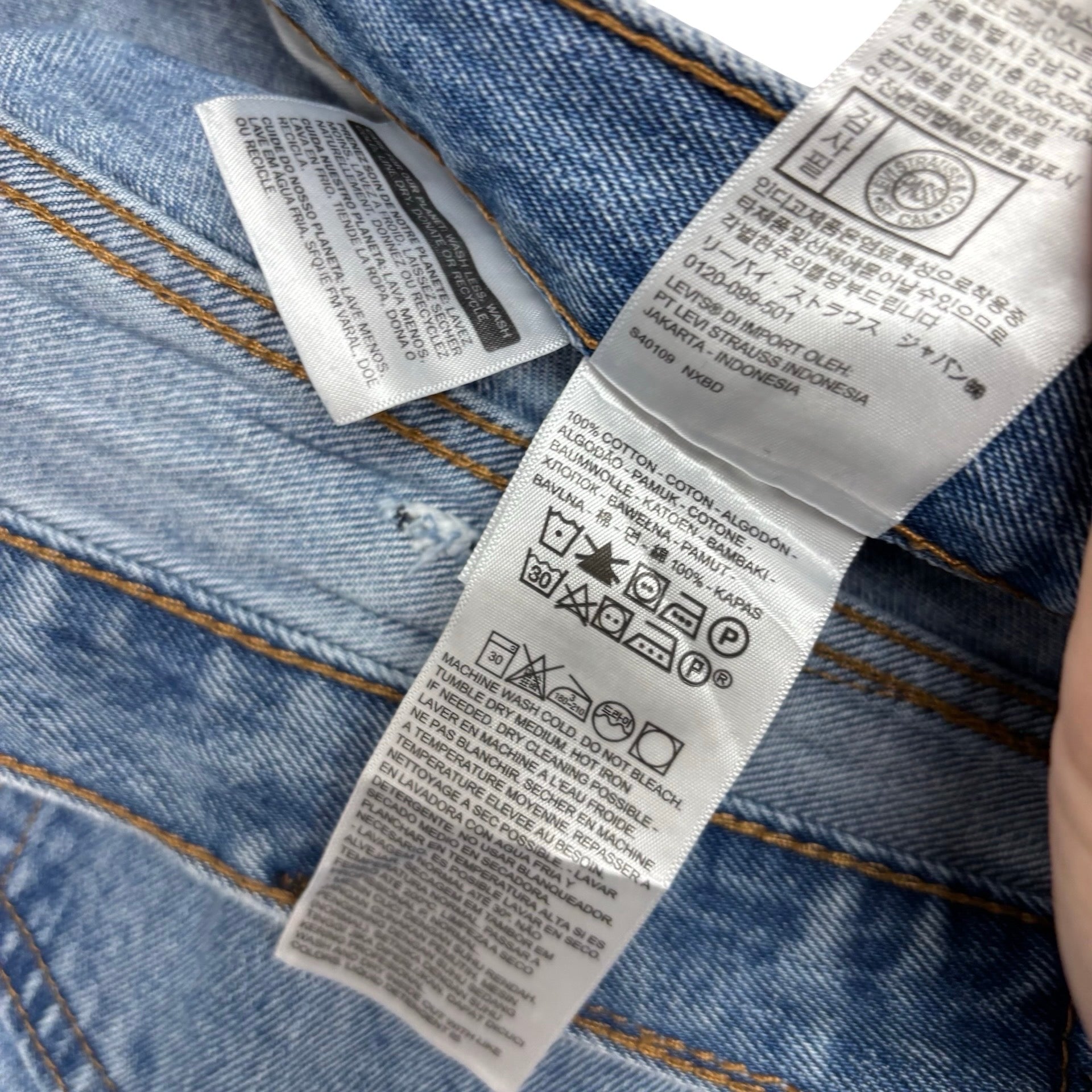 Levis 550 Jeans W40 L32 Mens Light Blue Baggy Relaxed Straight Fit Denim (E)