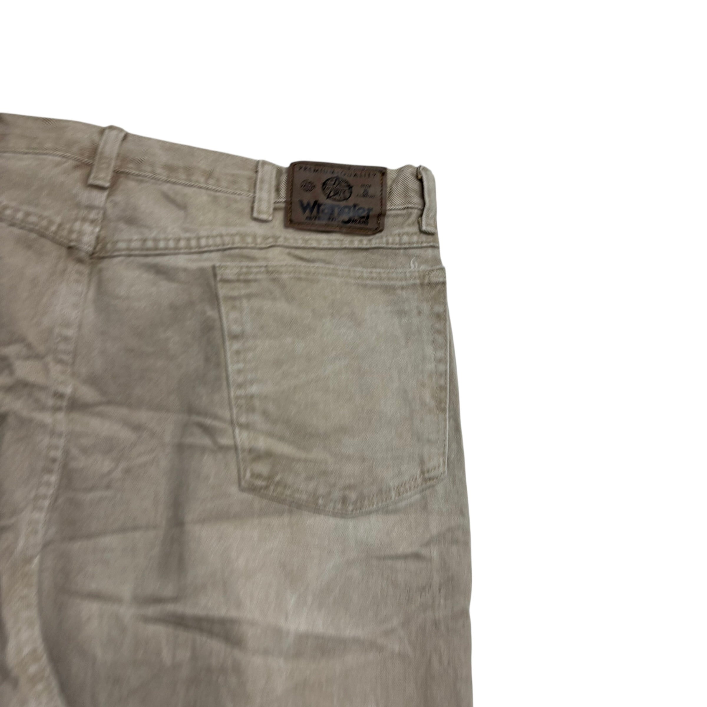 Wrangler Jeans W38 L32 Mens Beige Relaxed Tapered USA Made Vintage (E)