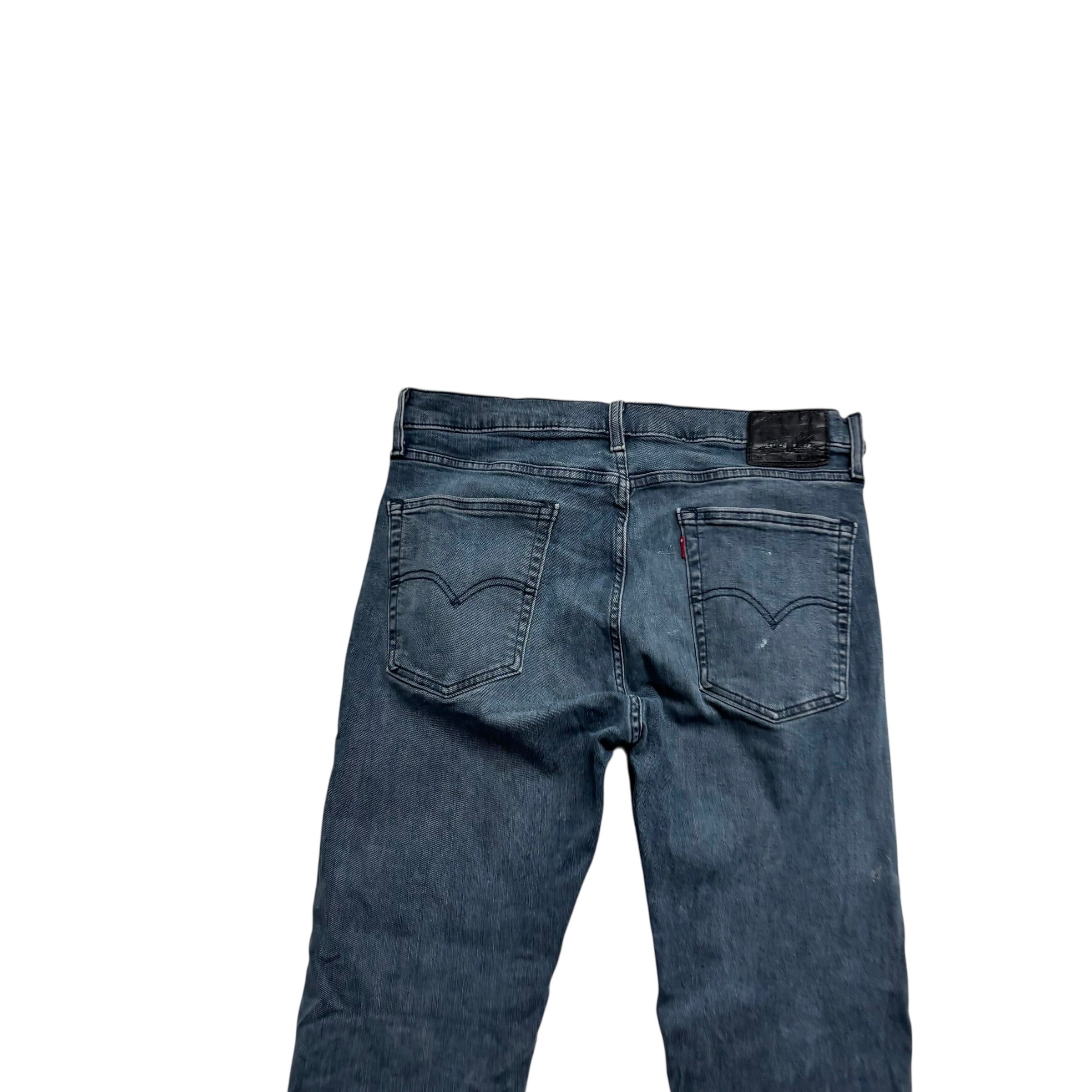 Levis 510 Jeans W34 L32 Mens Navy Blue Skinny Fit Stretch Denim (F)