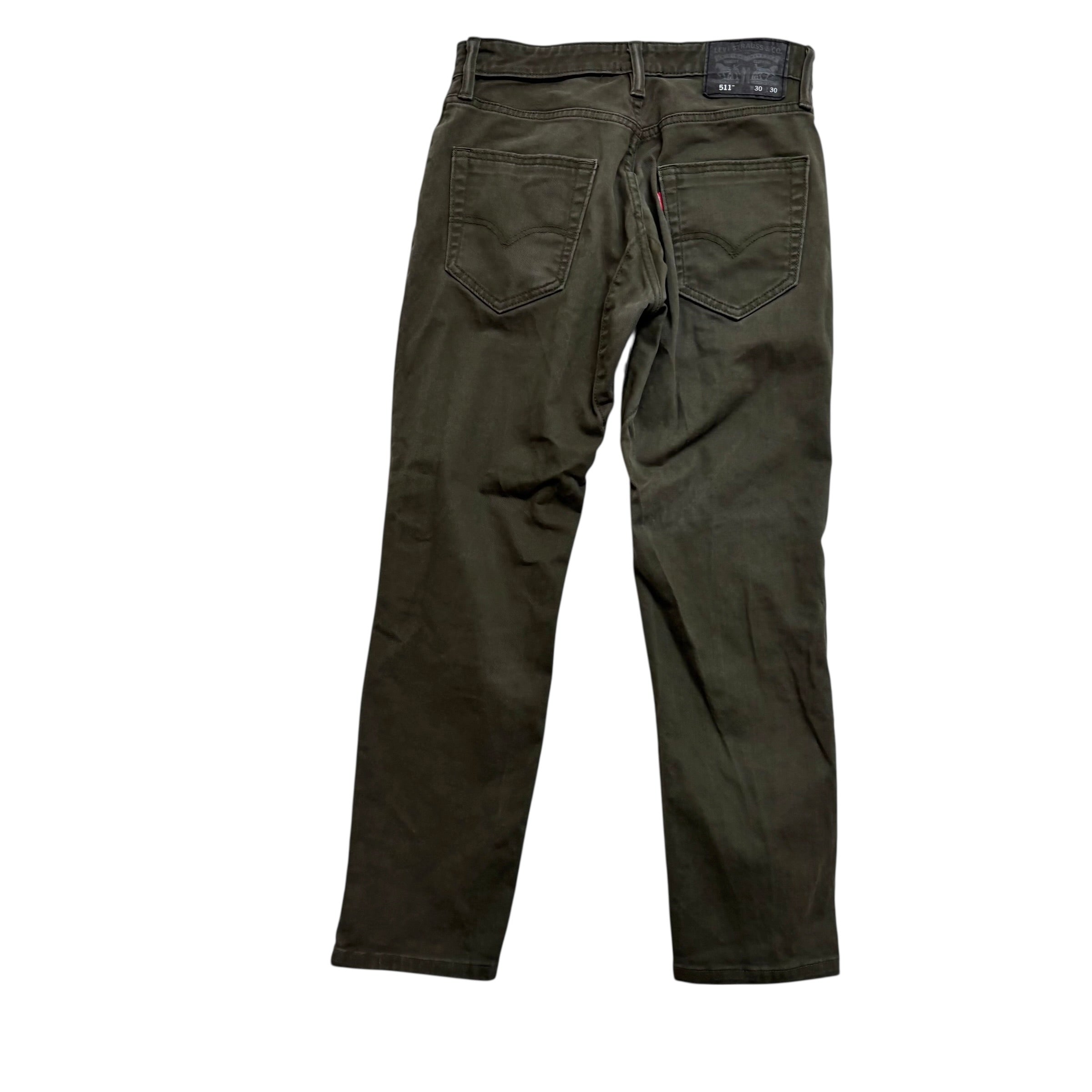Levis 511 Commuter Jeans W29 L26 Mens Green Slim Fit Stretch Denim