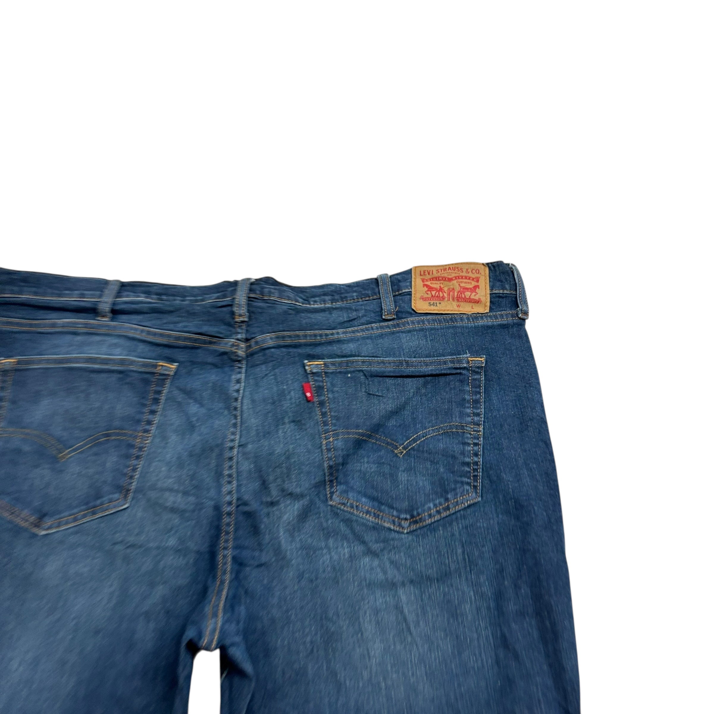 Levis 541 Jeans W46 L28 Mens Dark Blue Athletic Tapered Fit Stretch Denim (E)