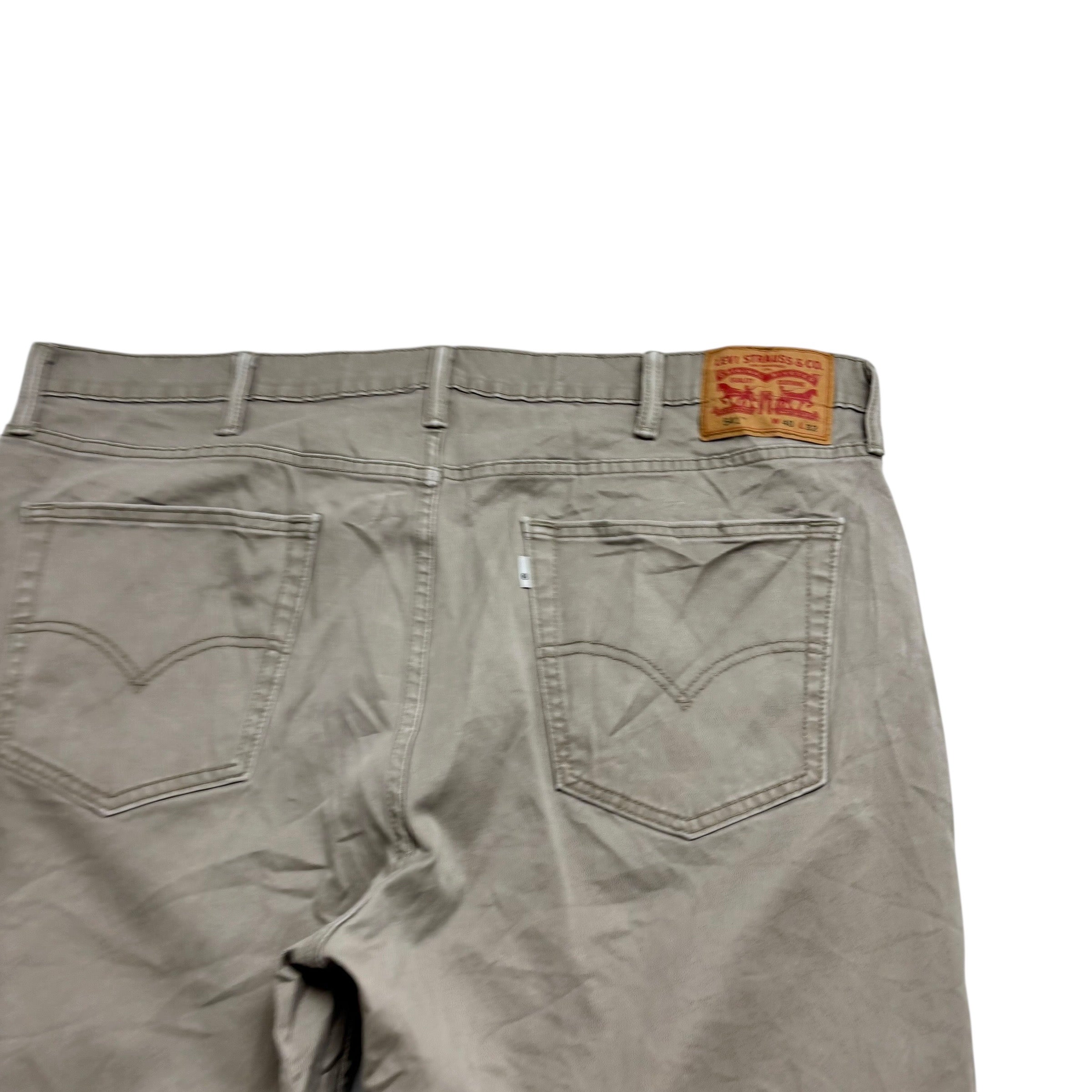 Levis 541 Trousers W40 L31 Mens Stone Beige Athletic Tapered Fit Stretch Pants