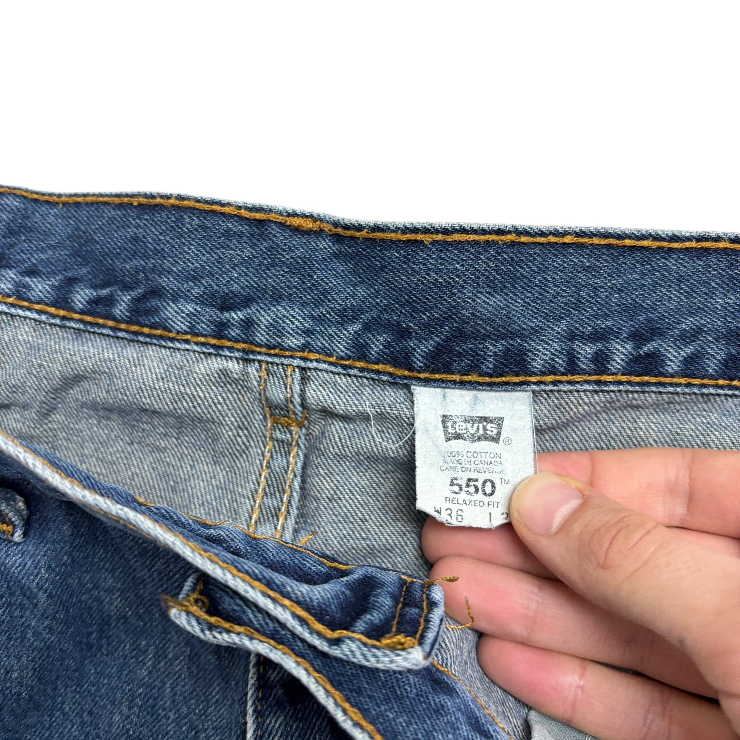 Levis 550 Jeans W36 L30 Mens Mid Blue Relaxed Straight Fit Vintage Denim