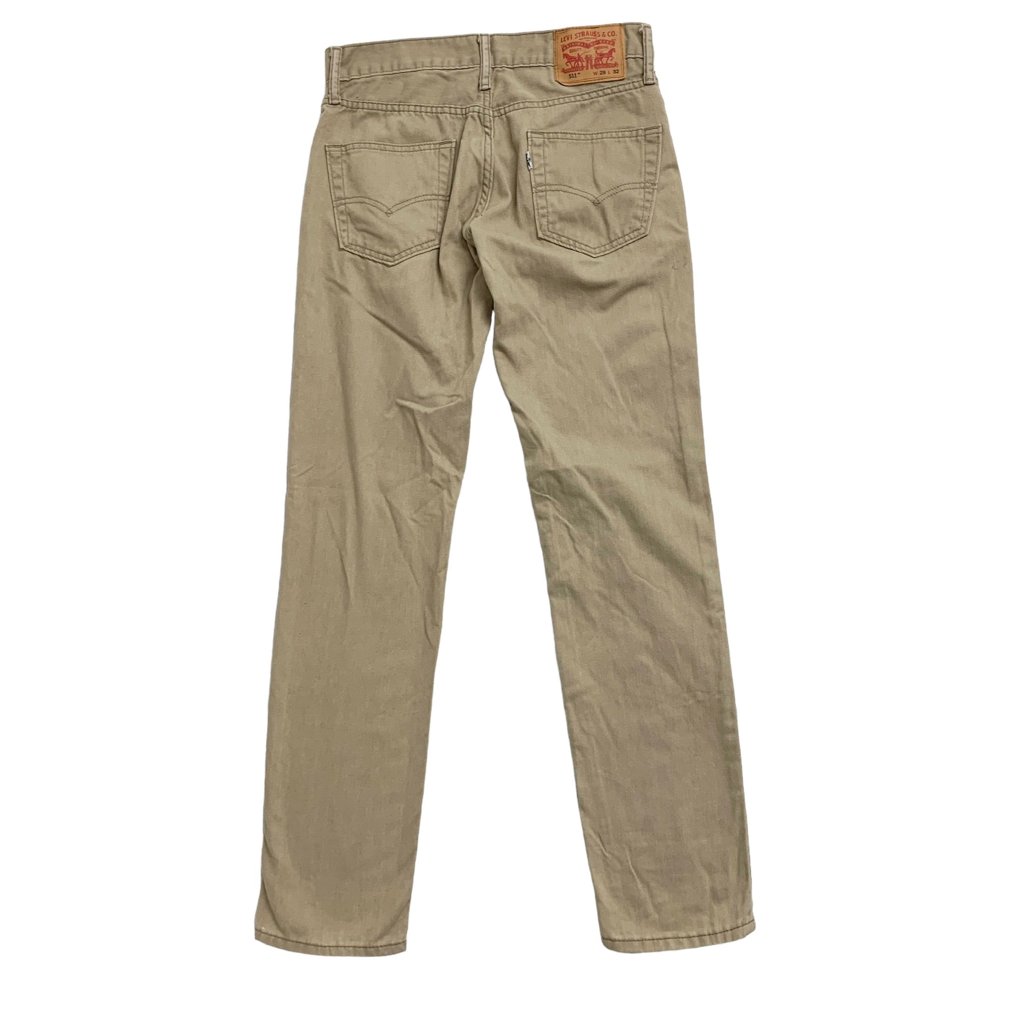 Levis 511 Trousers W29 L32 Mens Beige Tan Slim Fit Cotton Pants