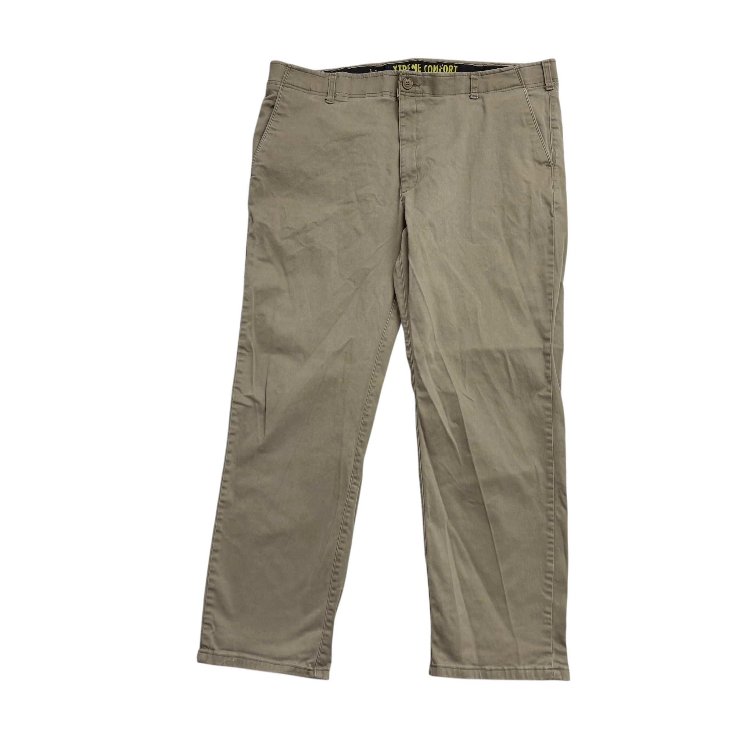 Lee Trousers W42 L32 Mens Beige Regular Straight Fit Stretch Pants