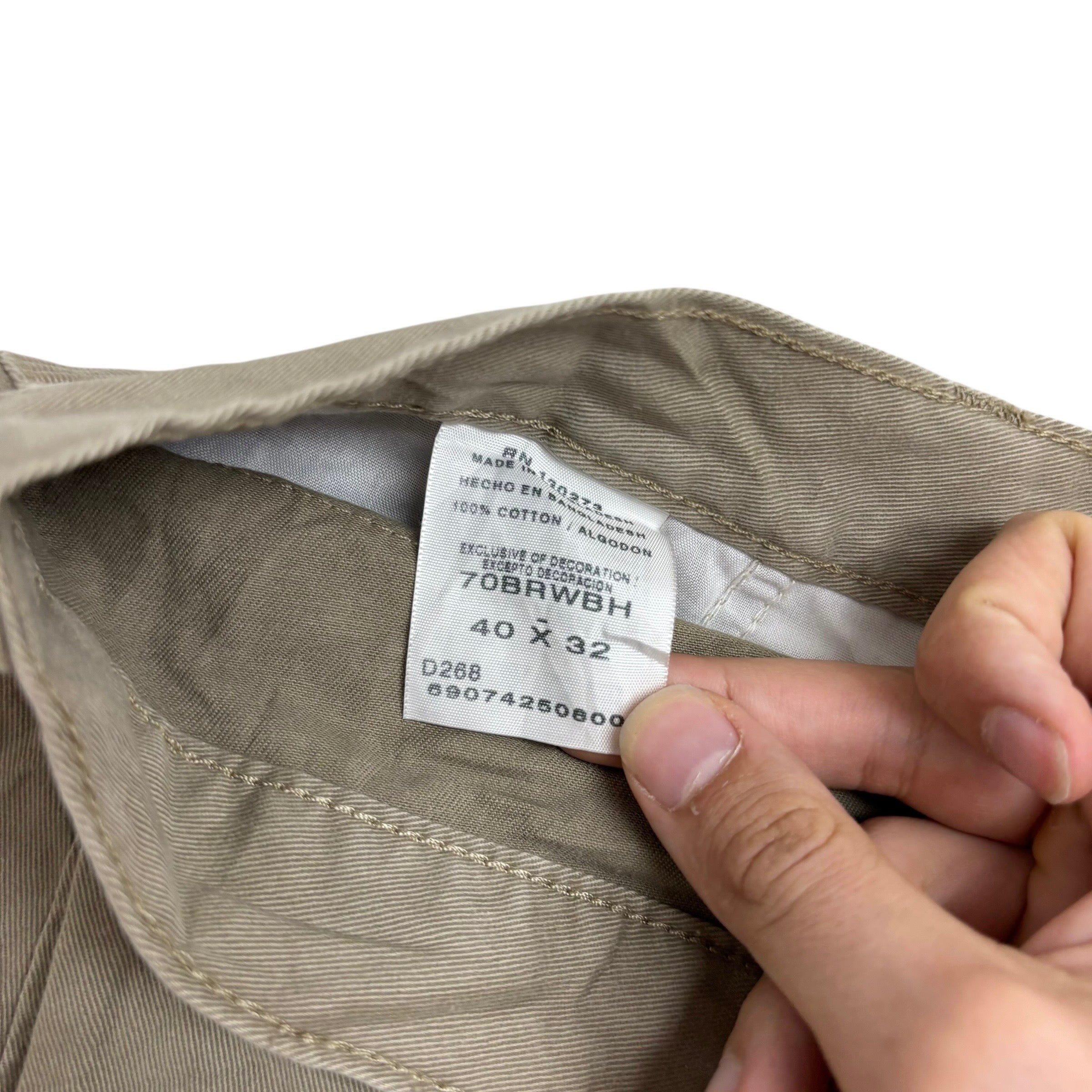 Wrangler Cargo Pants W40 L32 Mens Beige Relaxed Straight Fit Trousers (E)