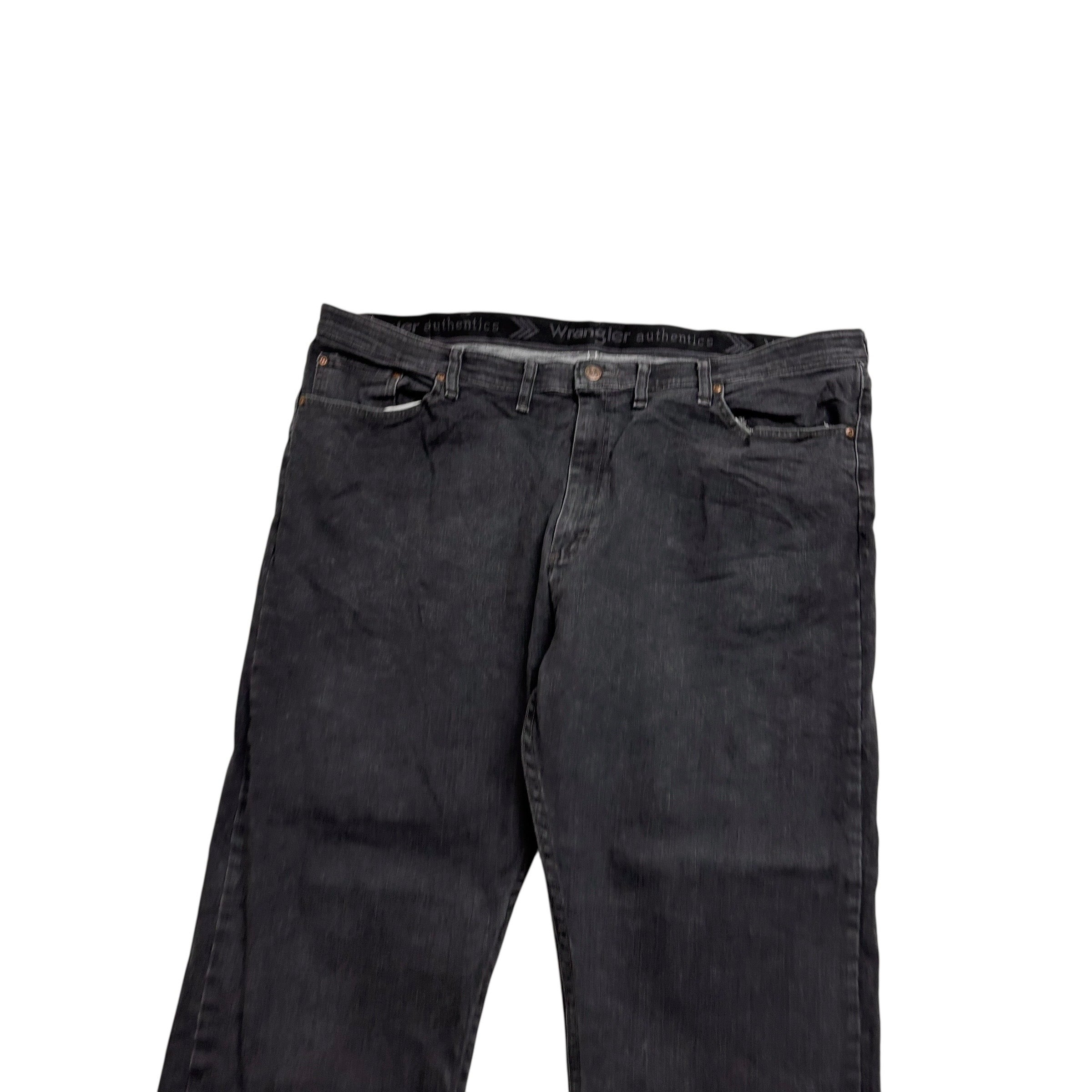 Wrangler Jeans W44 L30 Mens Black Regular Straight Fit Stretch Denim (E)