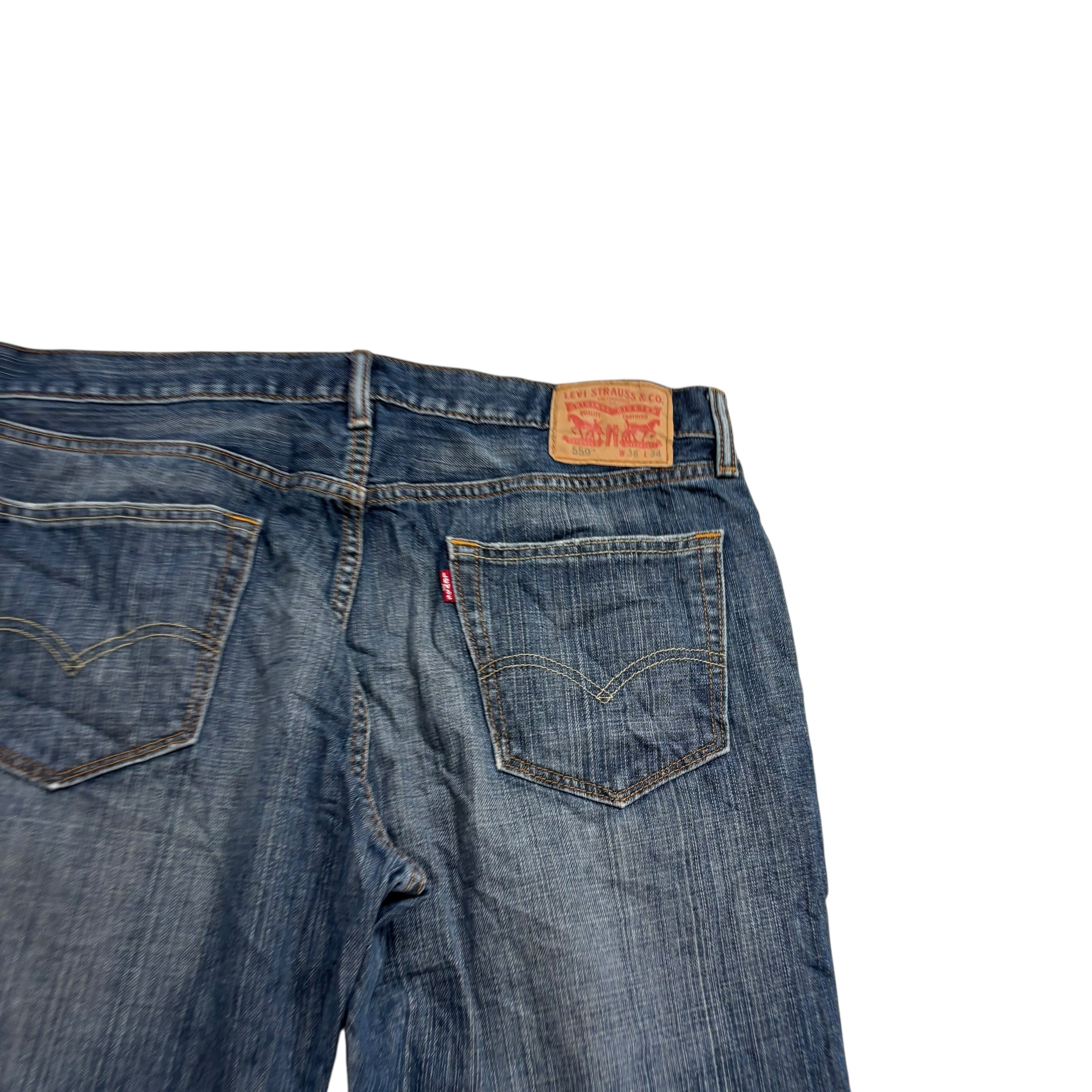 Levis 559 Jeans W36 L34 Mens Dark Blue Baggy Relaxed Straight Fit Denim