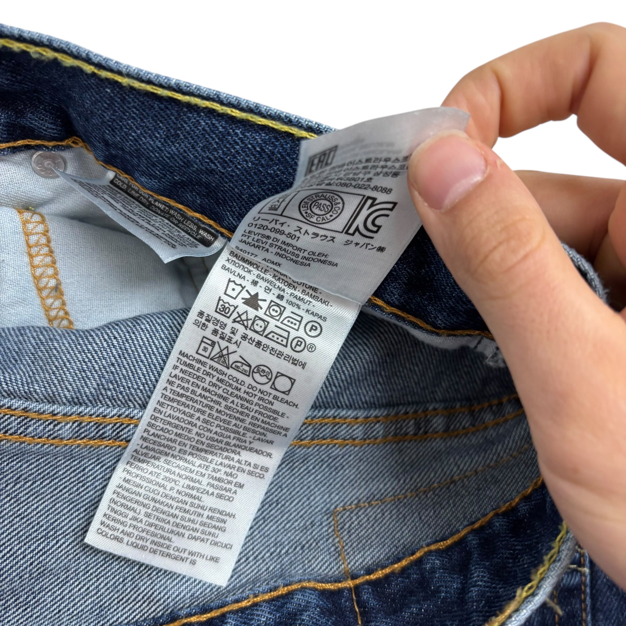 Levis 550 Jeans W46 L32 Mens Mid Blue Baggy Relaxed Straight Fit Denim (E)