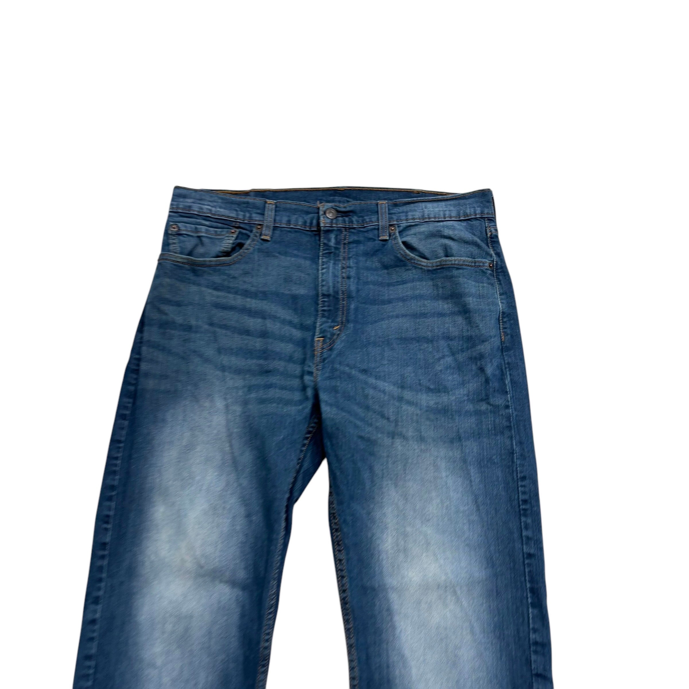 Levis 505 Jeans W38 L30 Mens Dark Blue Regular Straight Fit Stretch Denim