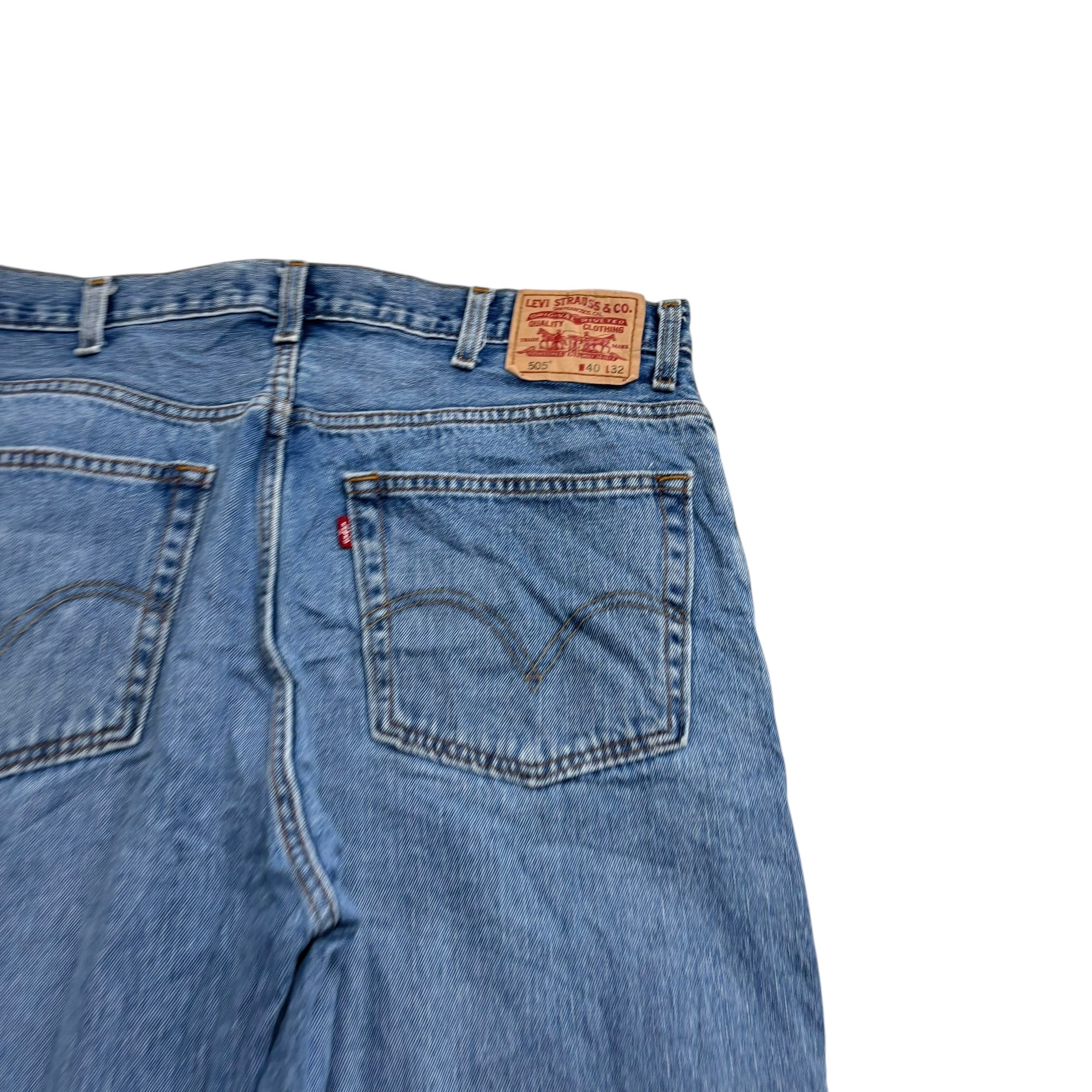 Levis 505 Jeans W38 L32 Mens Mid Blue Regular Straight Fit Vintage Denim