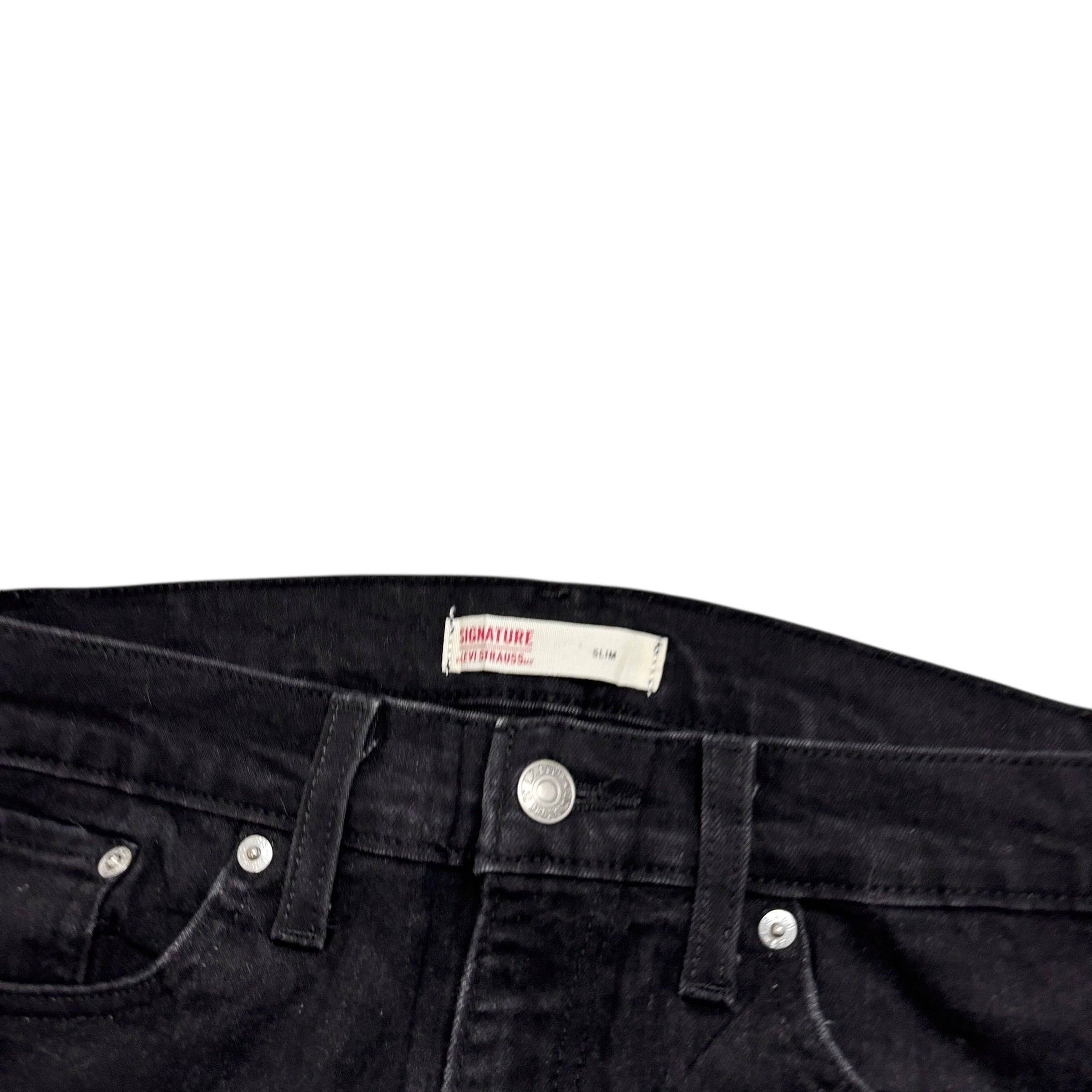 Levis Signature Jeans W32 L30 Mens Black Slim Fit Stretch Denim (E)
