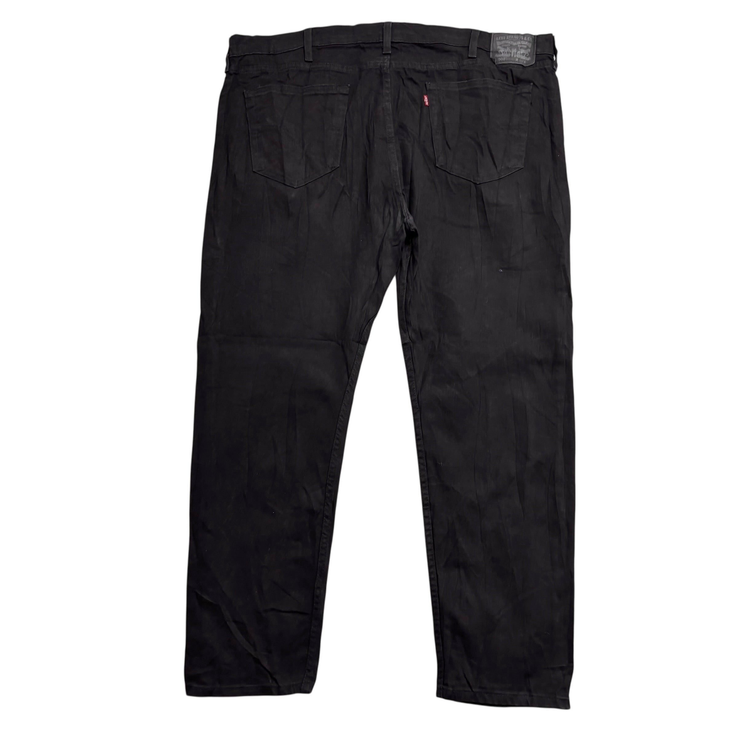Levis 502 Jeans W44 L32 Mens Black Regular Tapered Fit Stretch Denim (E)