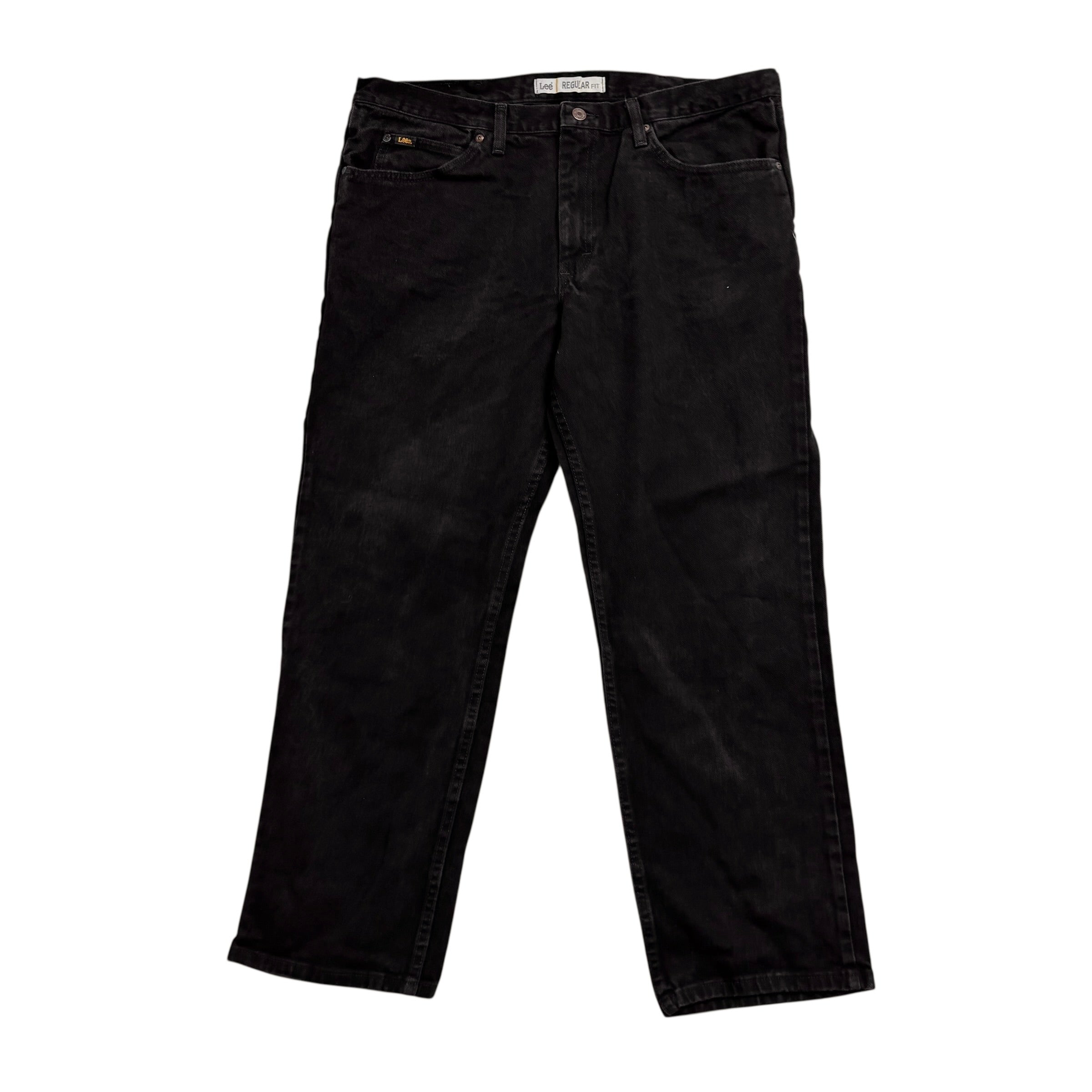 Lee Jeans W40 L30 Mens Regular Straight Fit Black Denim (E)