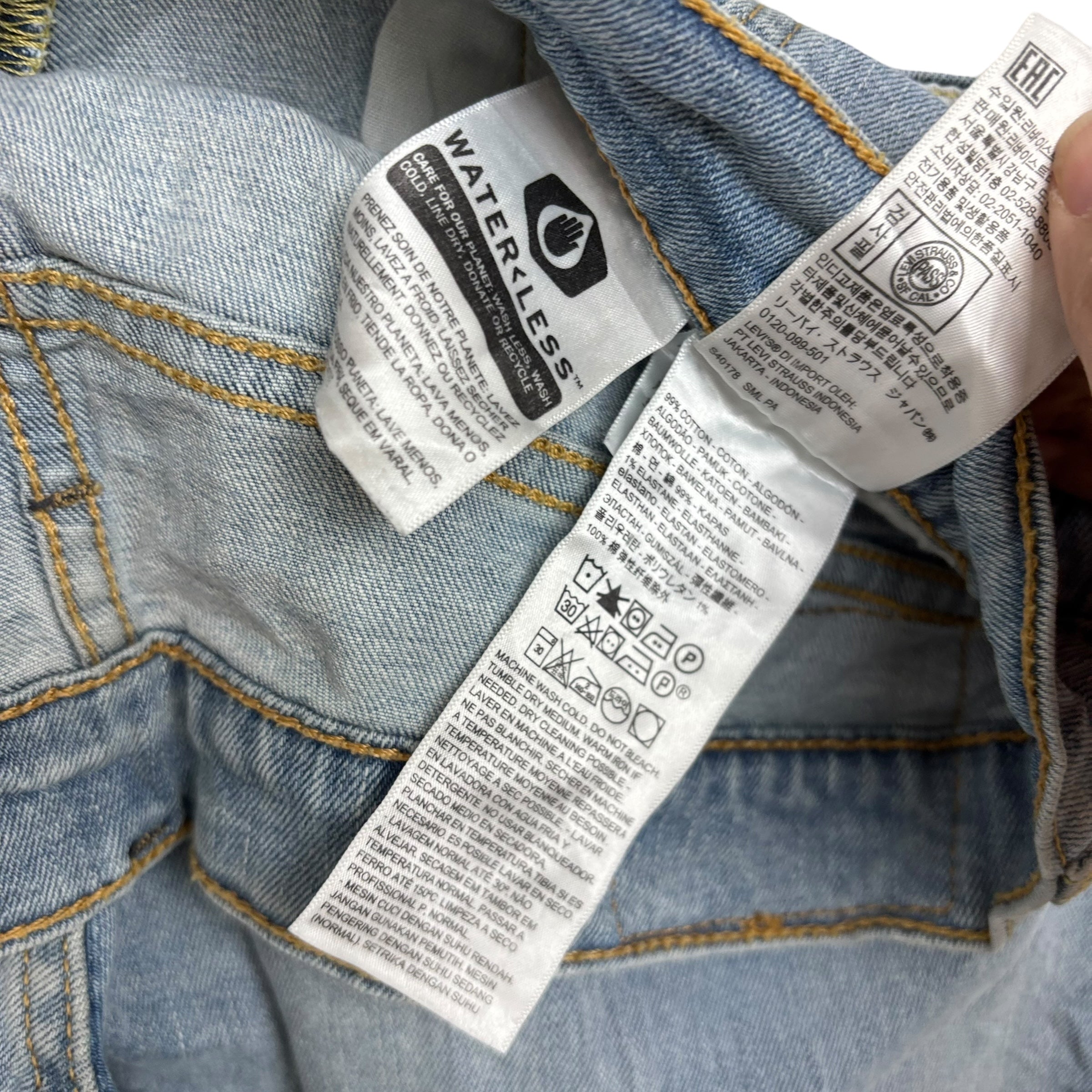 Levis 514 Jeans W34 L34 Mens Light Blue Regular Straight Fit Stretch Denim (E)