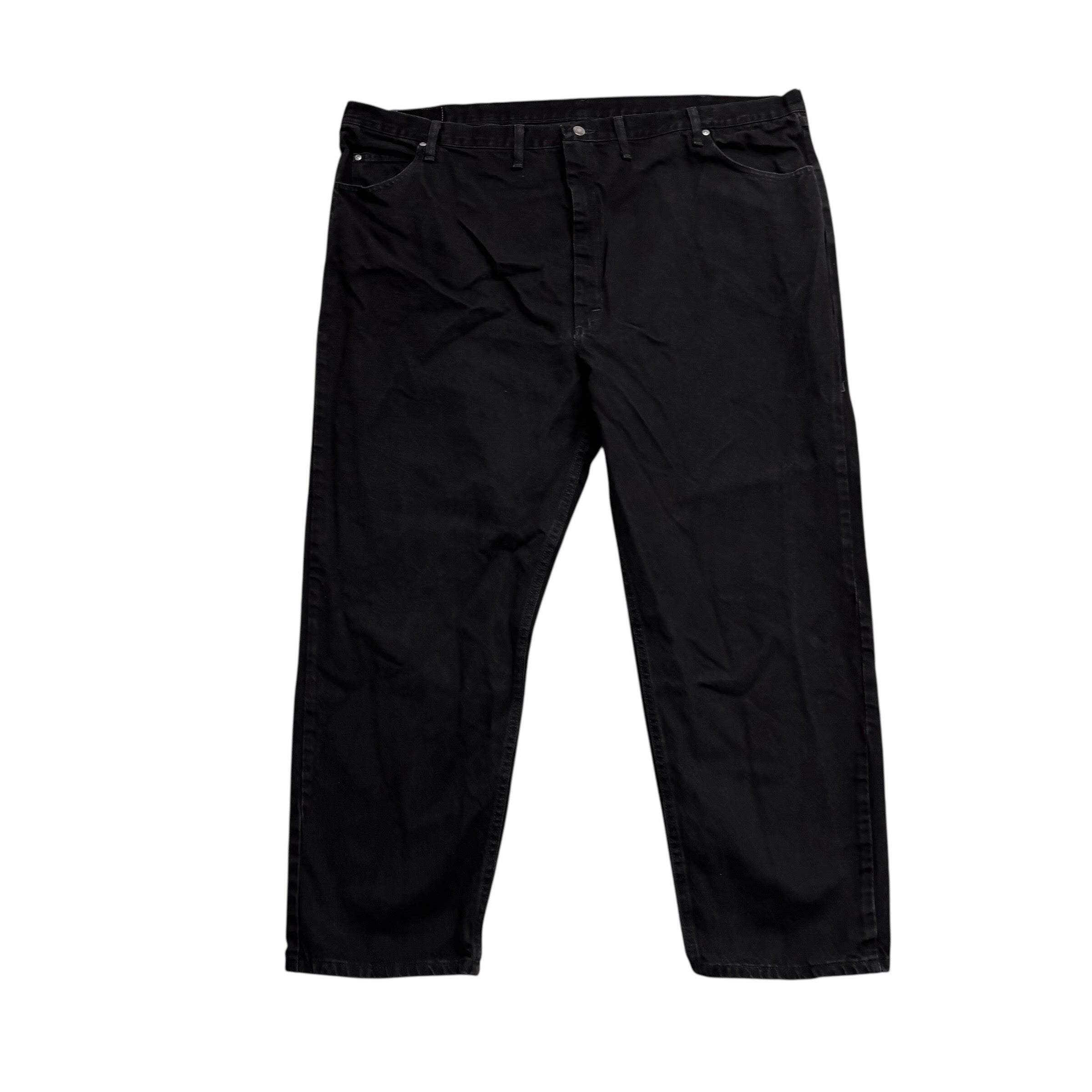 Wrangler Jeans W50 L30 Mens Black Relaxed Straight Fit Denim (E)