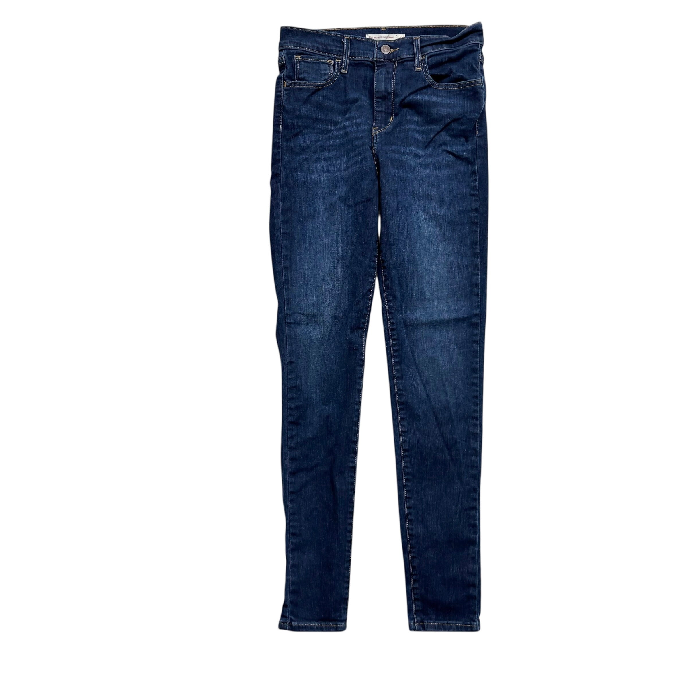 Levis 720 Jeans W27 L30 Womens Dark Blue High Rise Super Skinny Fit Stretch (E)