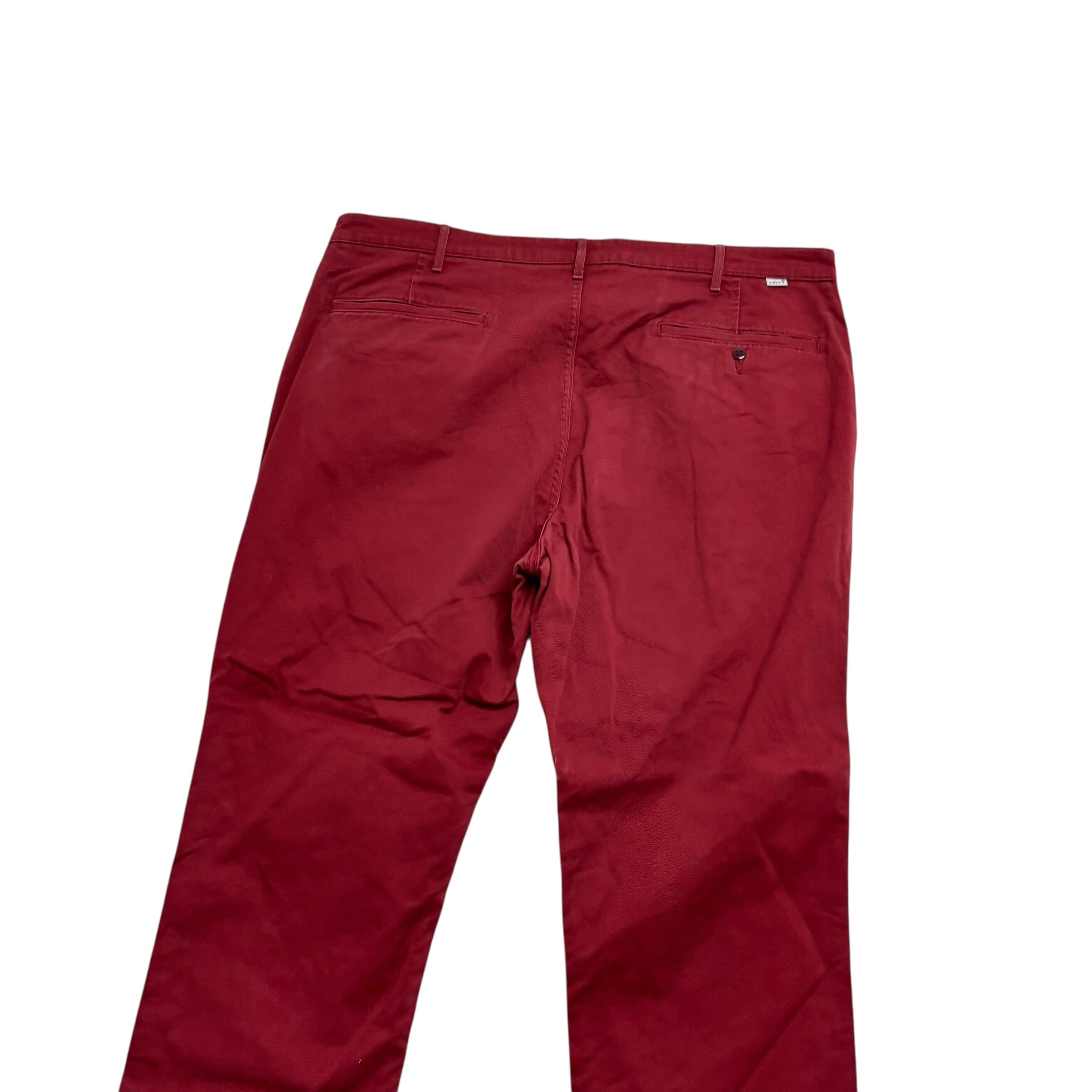 Levis Chino Trousers W40 L32 Mens Red Regular Tapered Fit Stretch Pants