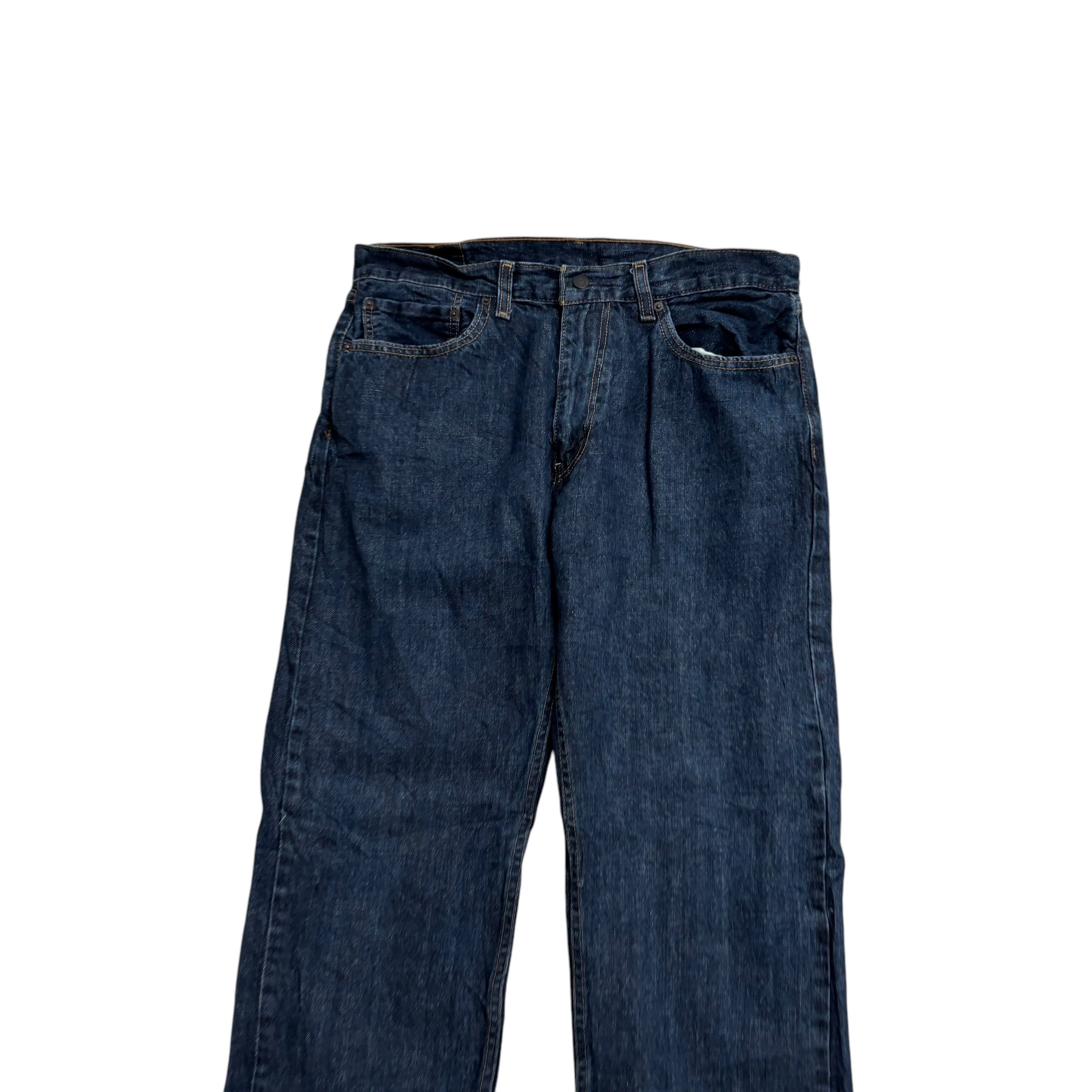 Levis 505 Jeans W36 L32 Mens Dark Blue Regular Straight Fit Denim