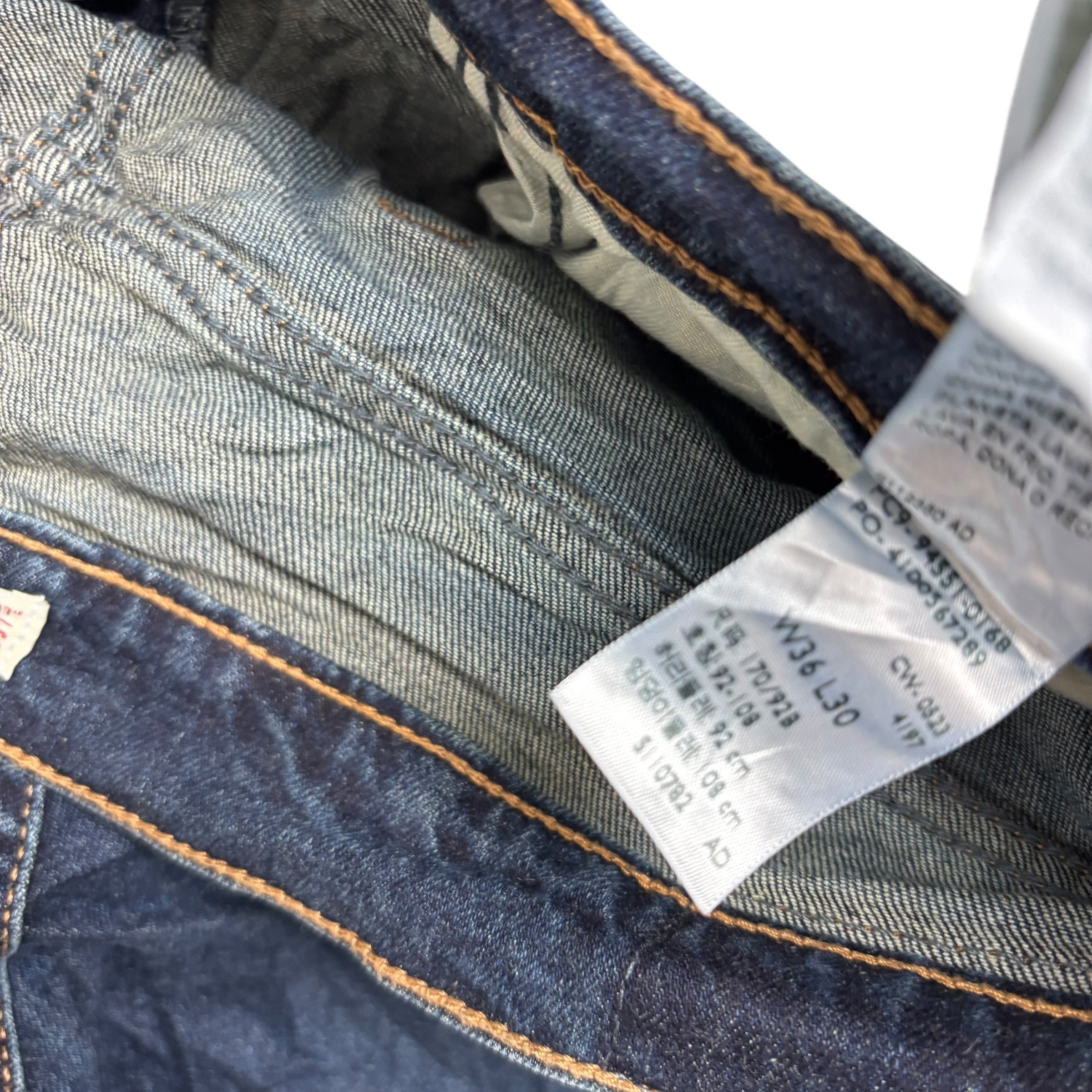 Levis Signature Jeans W36 L30 Mens Dark Blue Athletic Fit Stretch Denim (E)