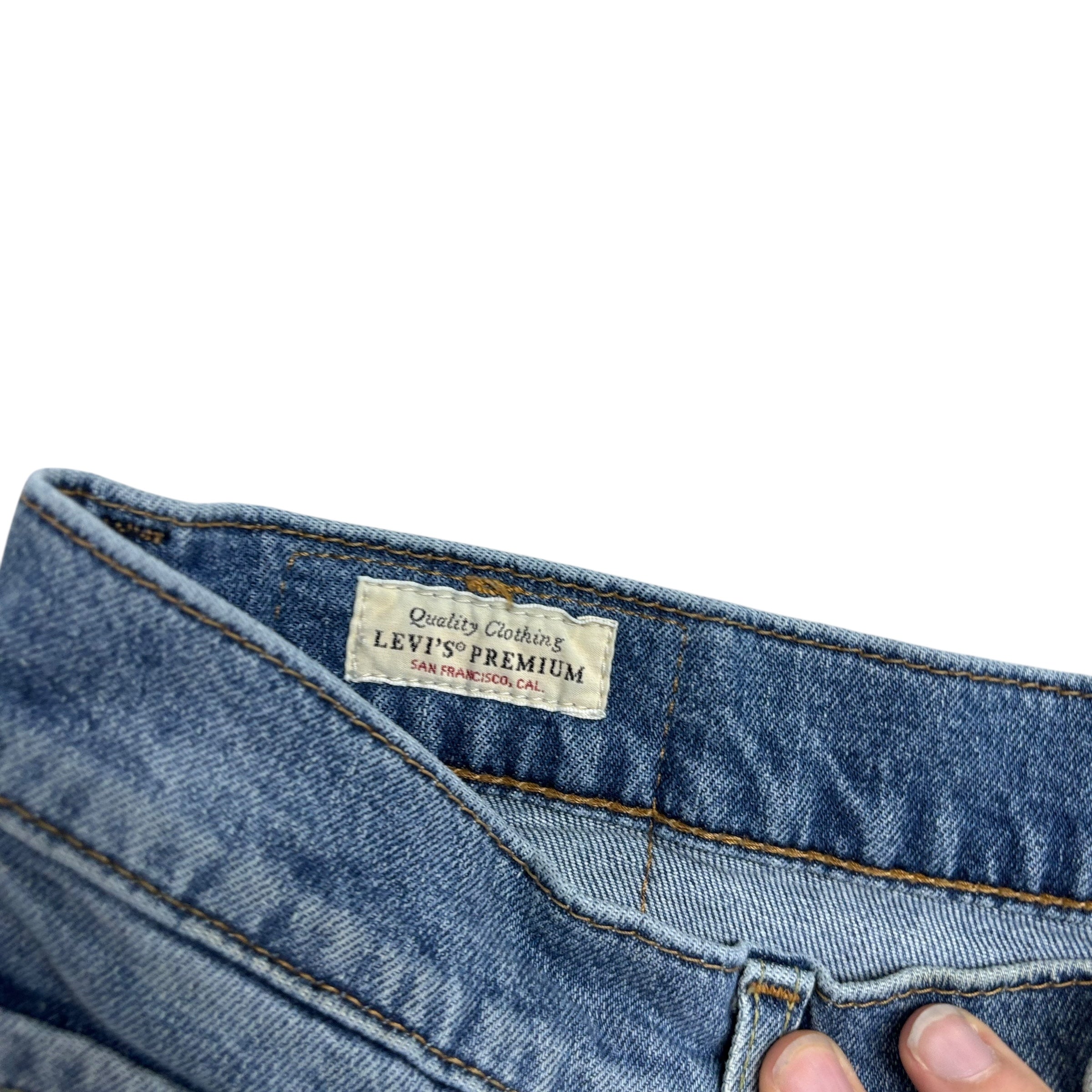 Levis 541 Jeans W34 L32 Mens Mid Blue Athletic Tapered Fit Stretch Denim