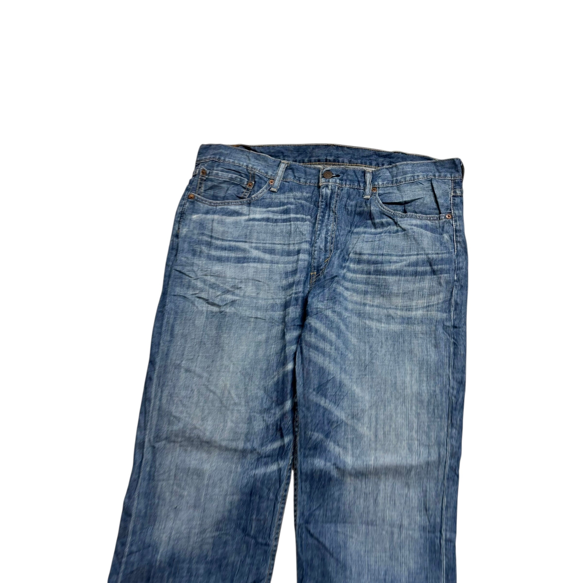 Levis 514 Jeans W38 L29 Mens Mid Blue Regular Straight Fit Denim (E)