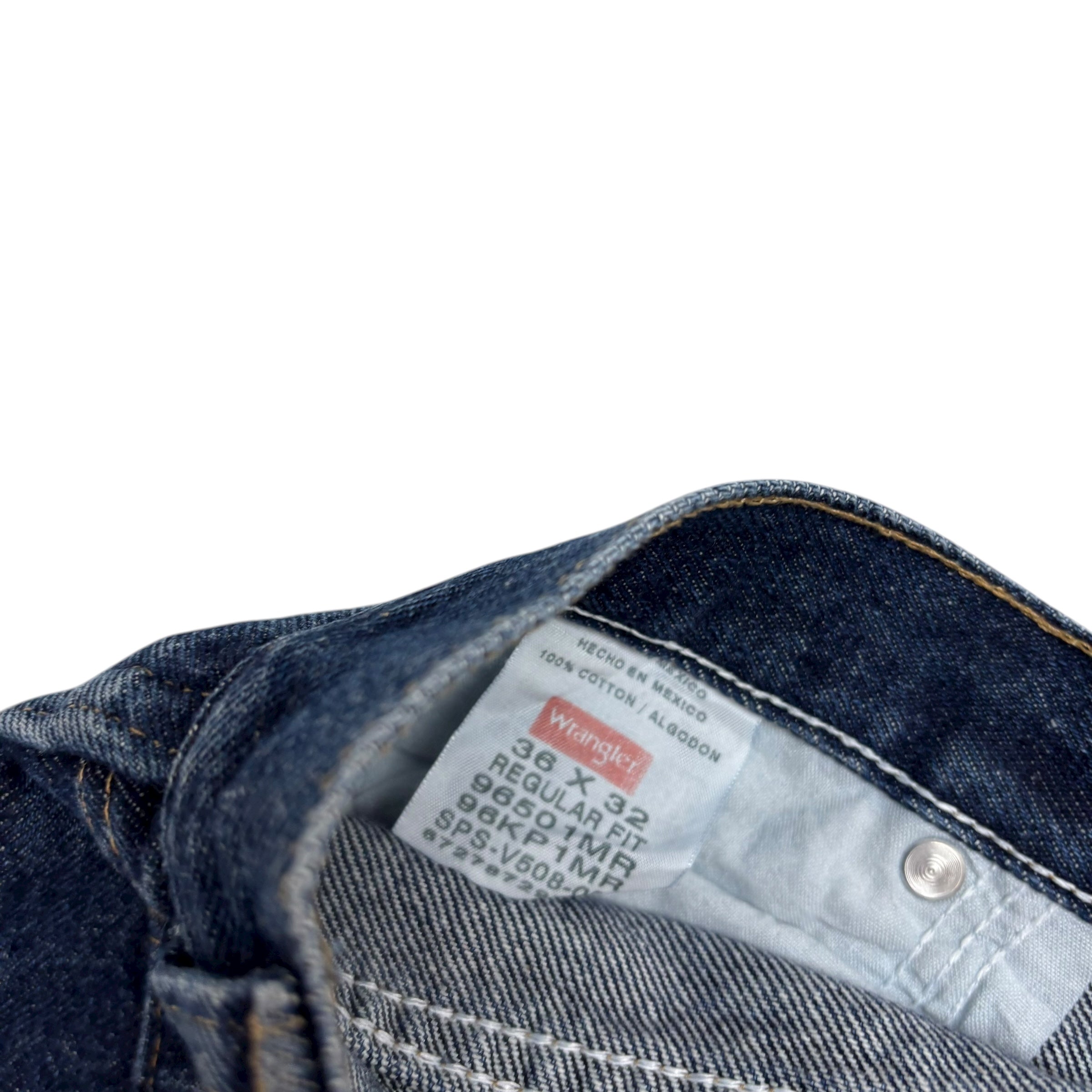 Wrangler Jeans W36 L32 Mens Dark Blue Regular Straight Fit Denim (E)