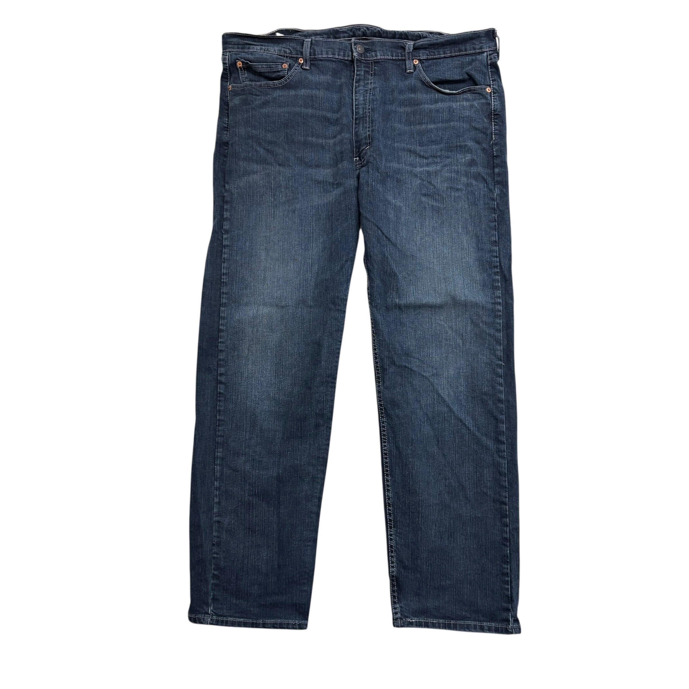 Levis 505 Jeans W42 L32 Mens Dark Blue Regular Straight Fit Stretch Denim