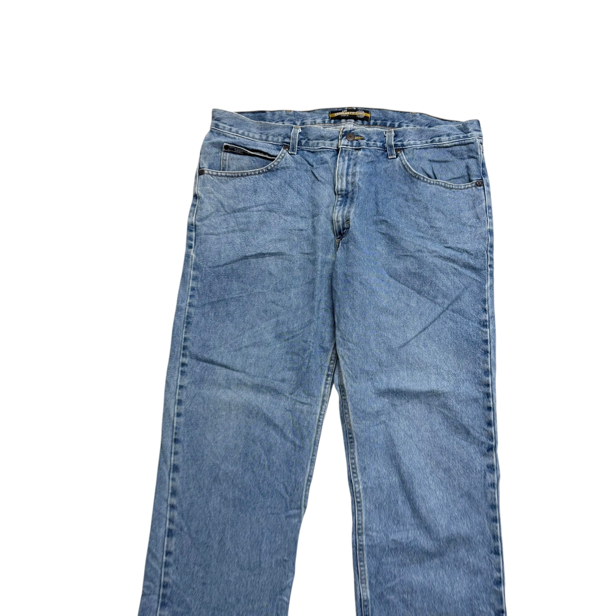 Lee Jeans W40 L30 Mens Light Blue Regular Straight Fit Vintage Denim (E)