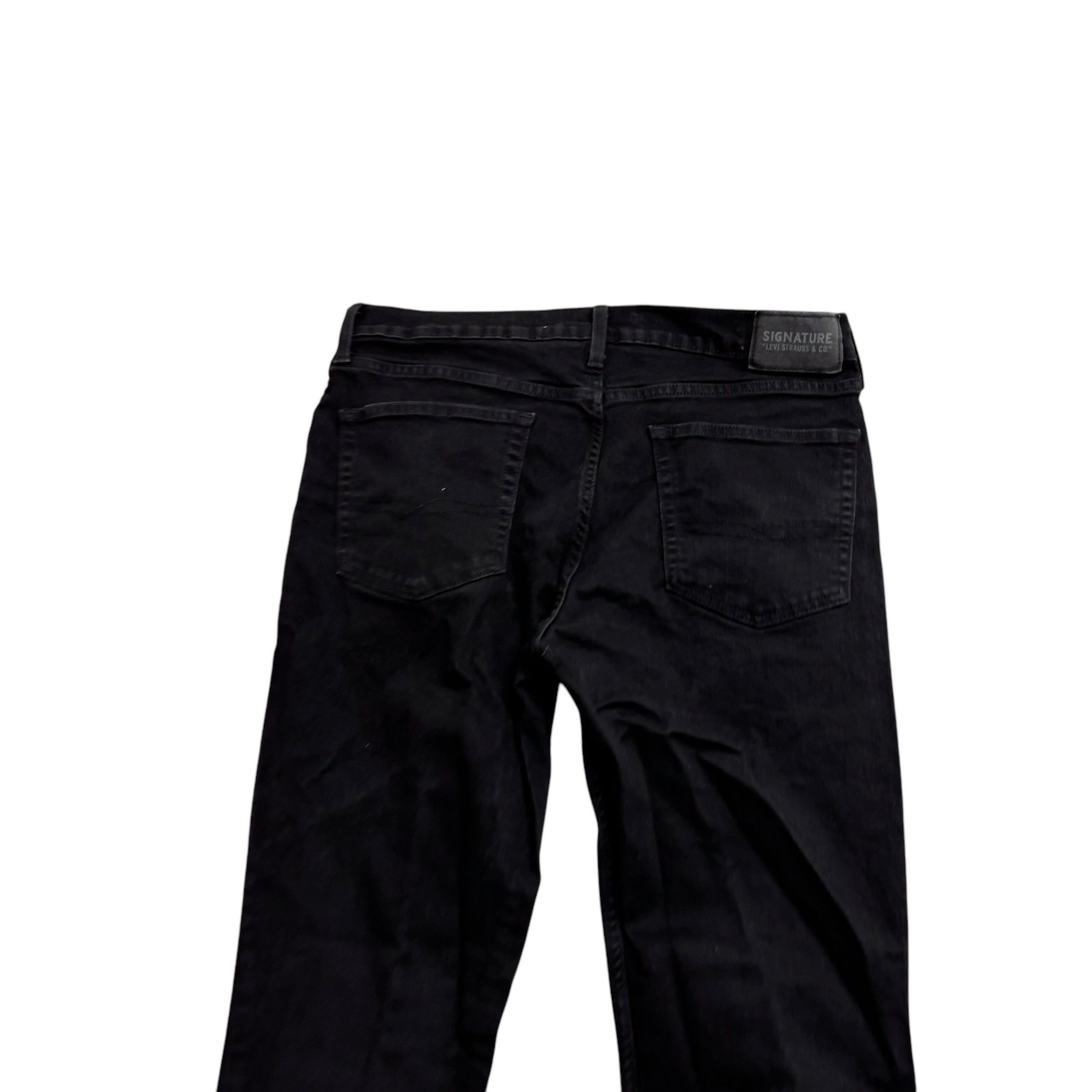 Levis Signature Jeans W34 L32 Mens Black Slim Fit Stretch Denim (E)