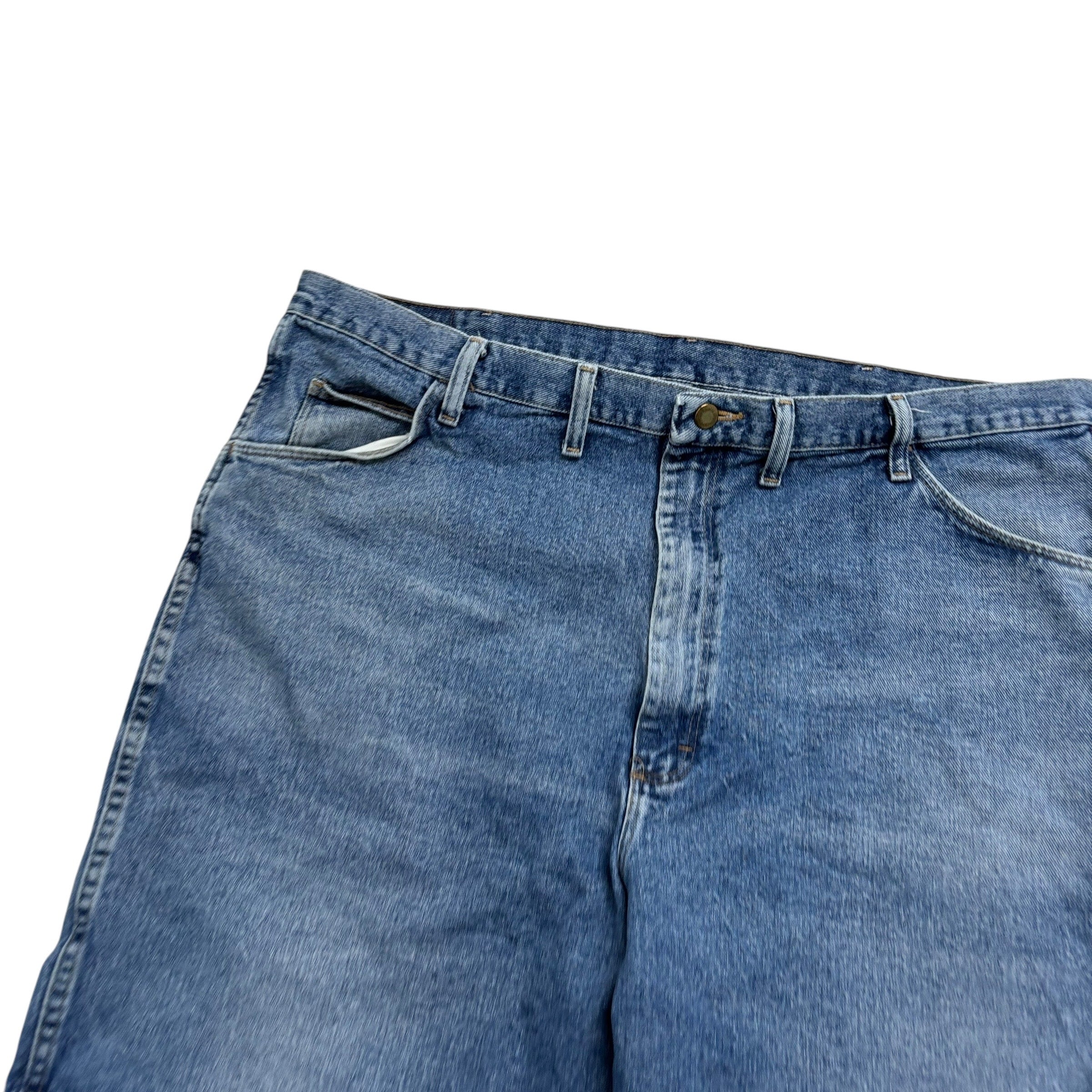Vintage Wrangler Baggy Jorts W44 Mens Denim Shorts Mid Blue Relaxed Fit