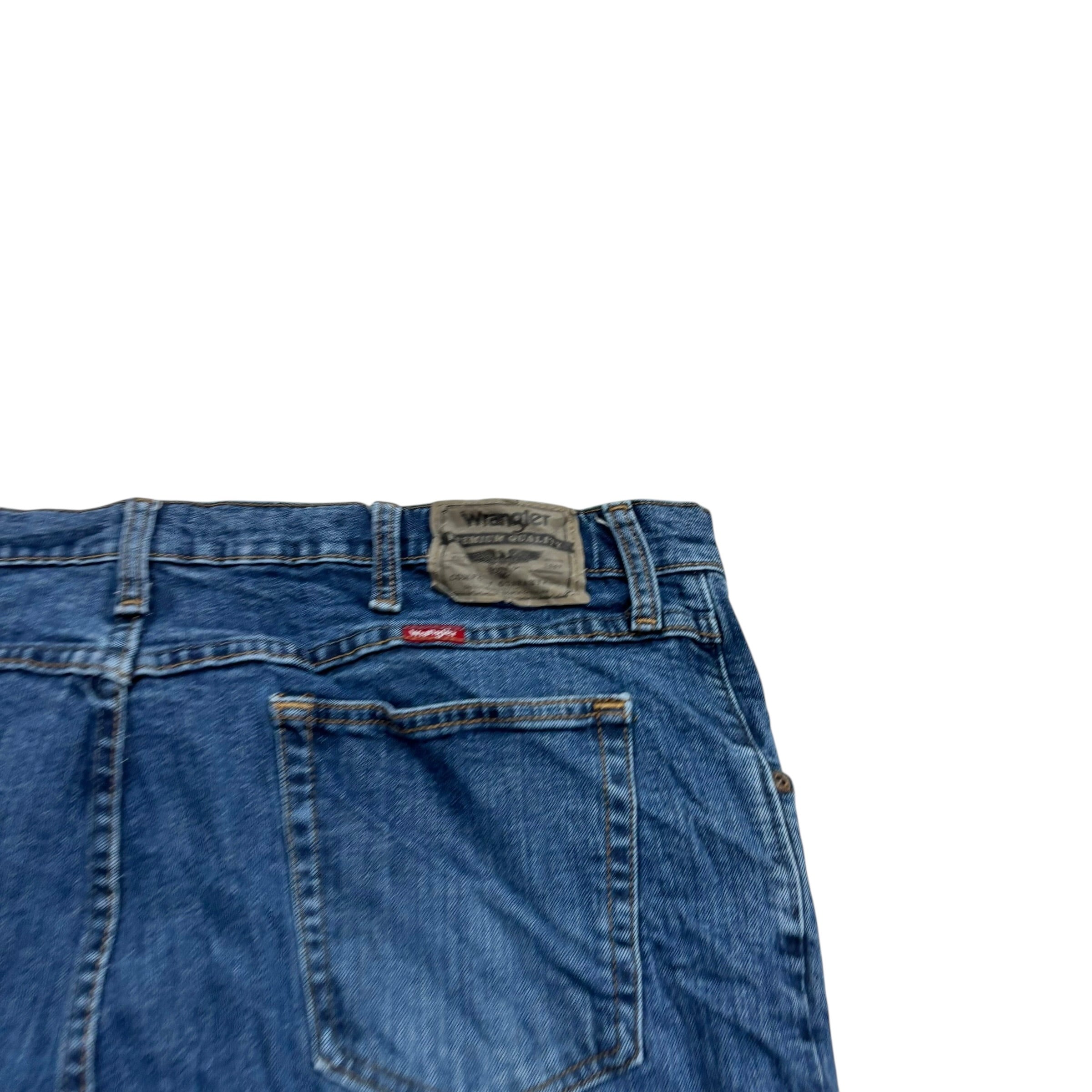 Wrangler Jeans W40 L32 Mens Mid Blue Slim Straight Fit Stretch Denim (E)