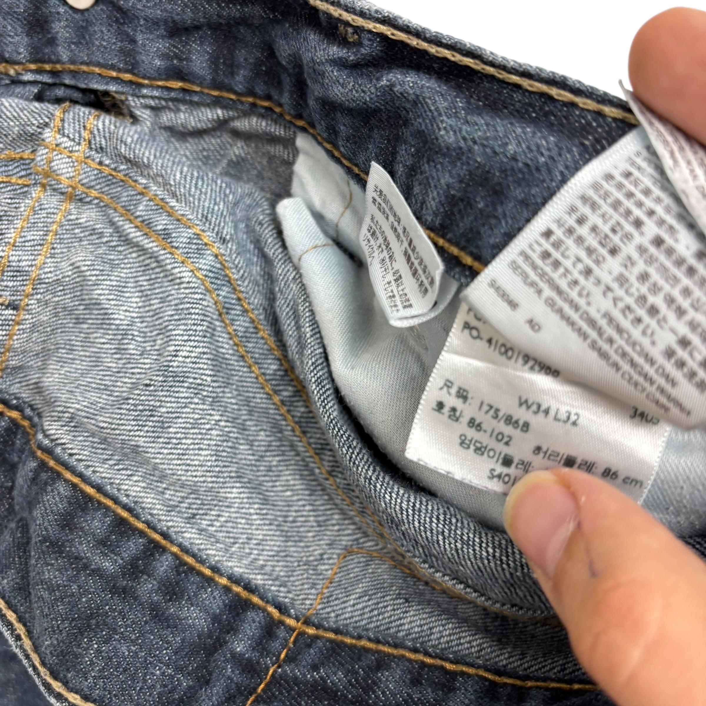 Levis 514 Jeans W34 L32 Mens Dark Blue Regular Straight Fit Denim