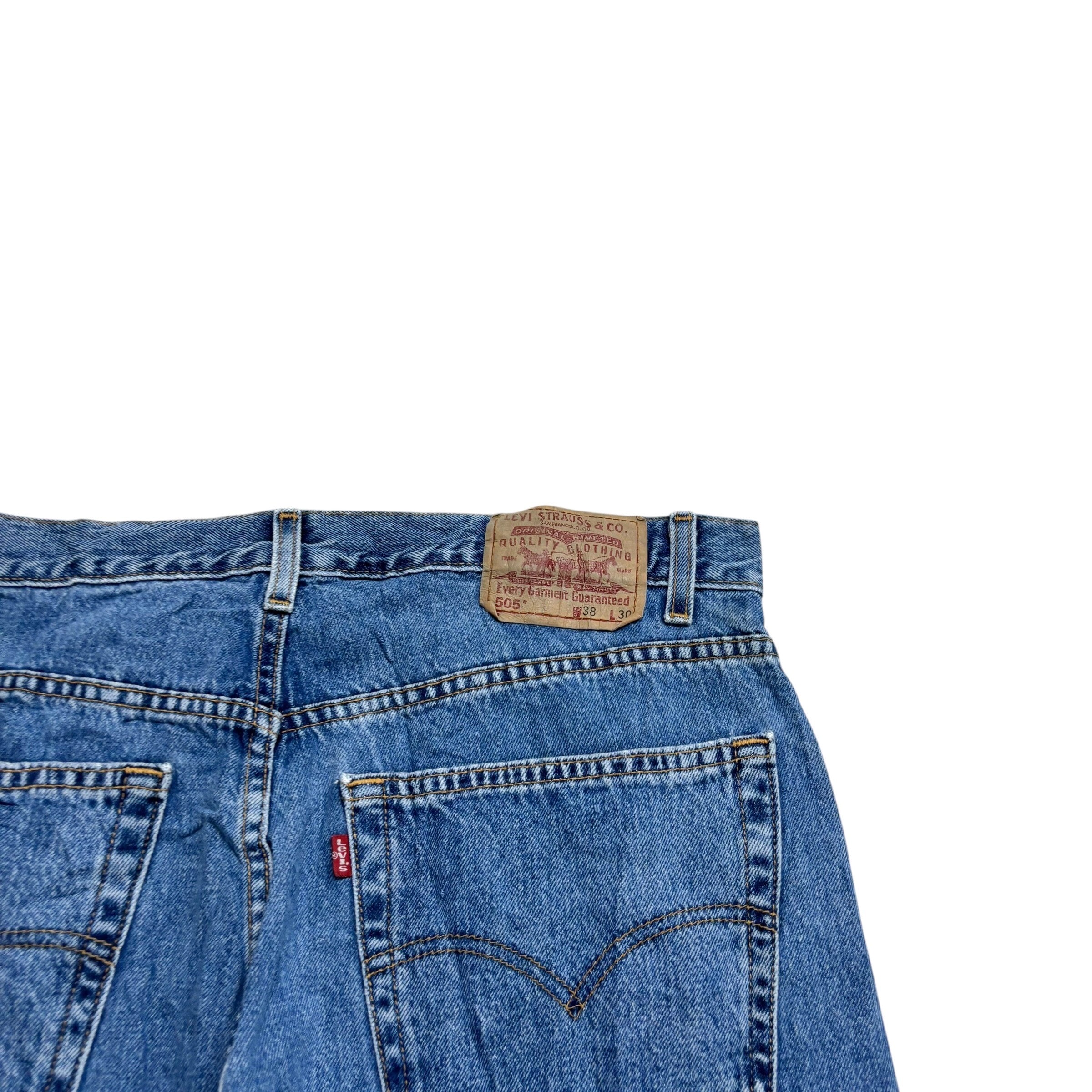 Levis 505 Jeans W36 L27 Mens Mid Blue Regular Straight Fit Vintage Denim