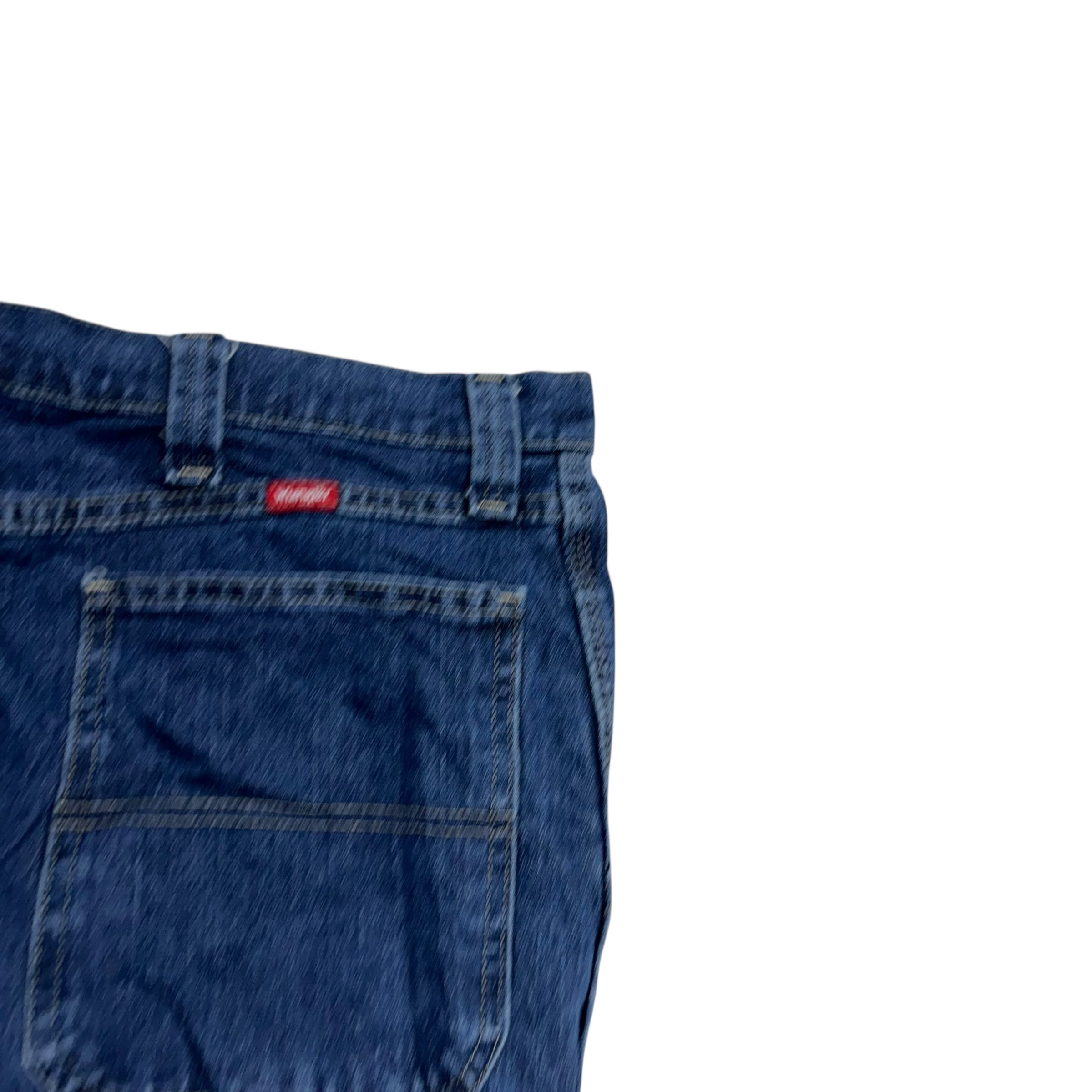 Wrangler Carpenter Jeans W44 L33 Mens Dark Blue Relaxed Baggy Stretch Denim (E)