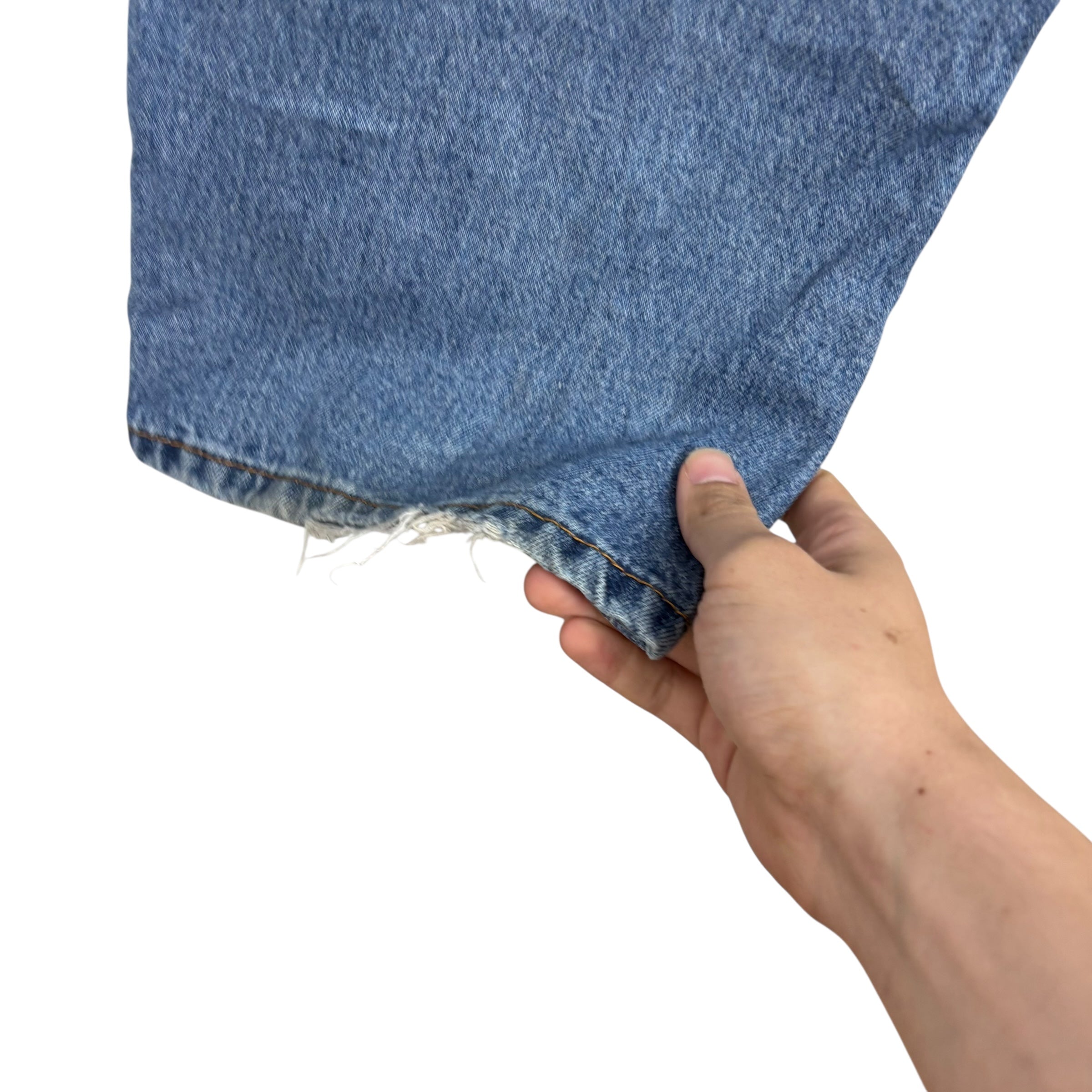 Levis 505 Jeans W42 L32 Mens Mid Blue Regular Straight Fit Denim