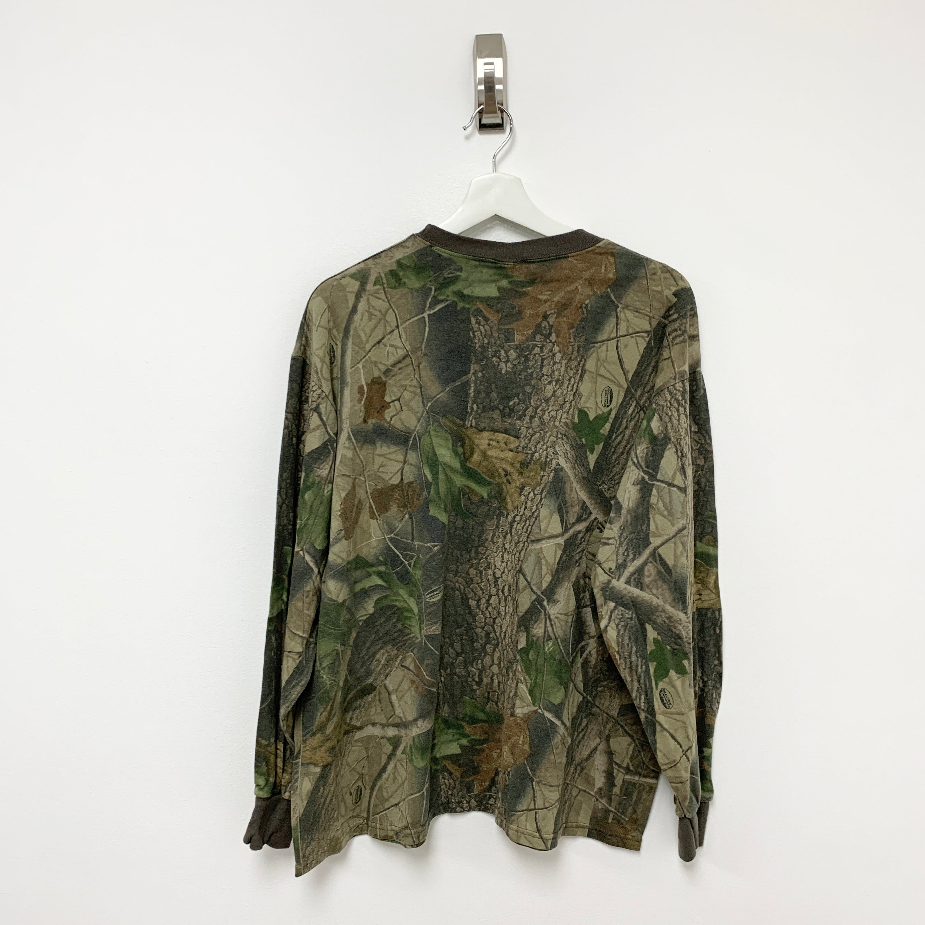 Vintage RealTree Camo USA Hunting Longsleeve T Shirt Large