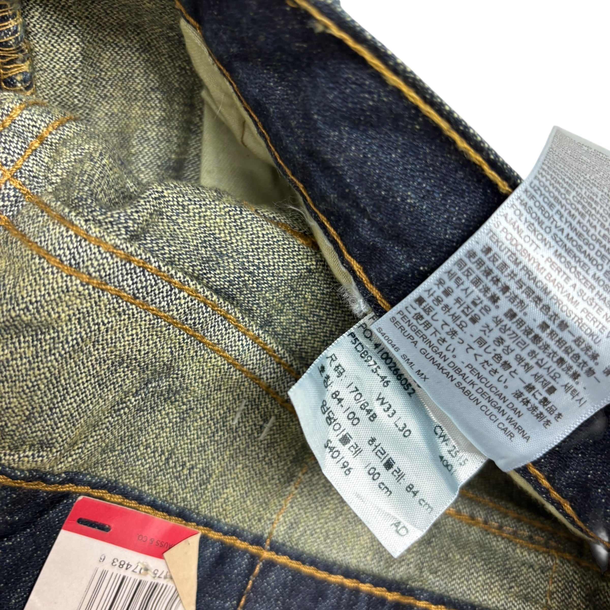 Levis 514 Jeans W34 L30 Mens Dark Blue Regular Straight Fit Denim (E)