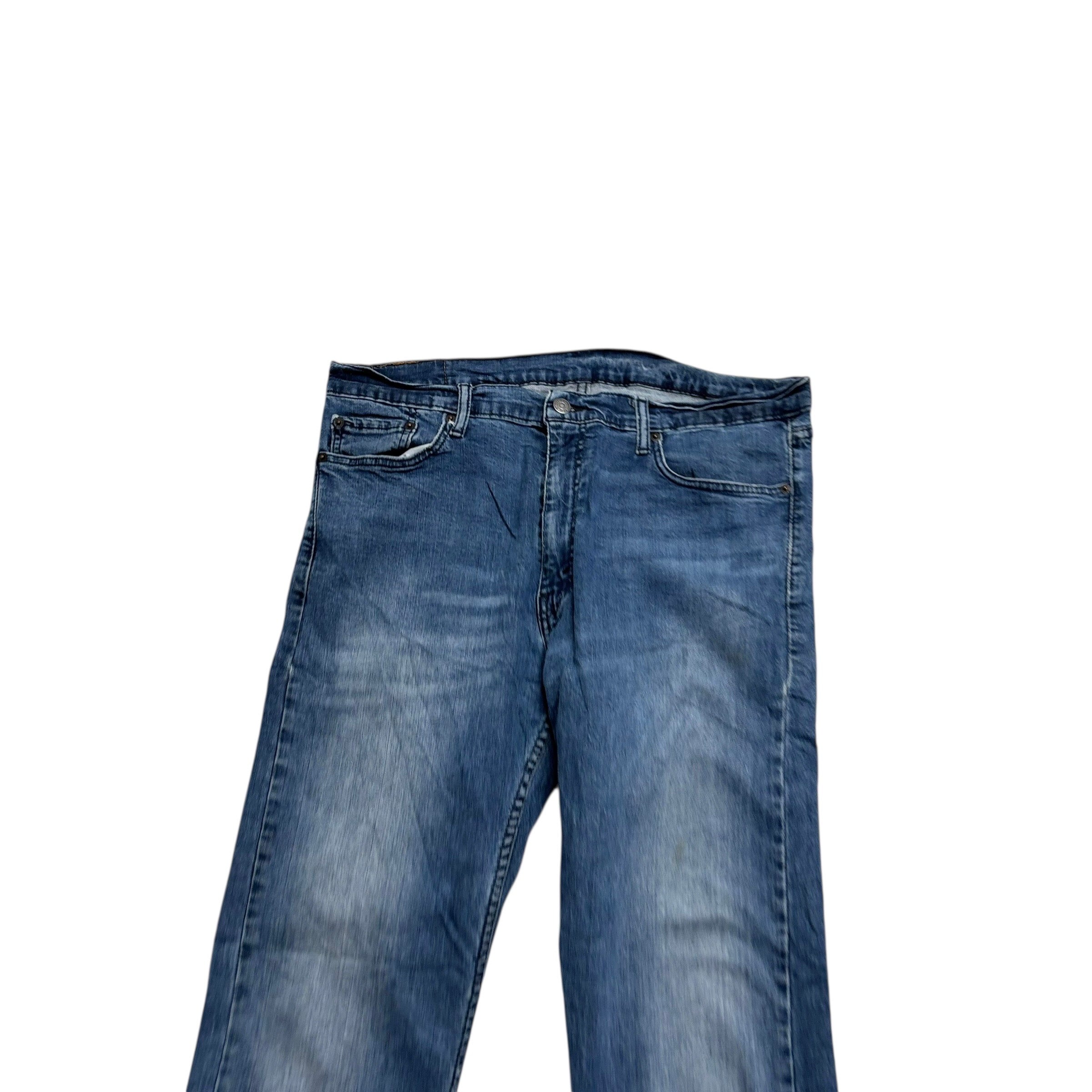 Levis 513 Jeans W36 L31 Mens Navy Blue Slim Straight Fit Stretch Denim (F)