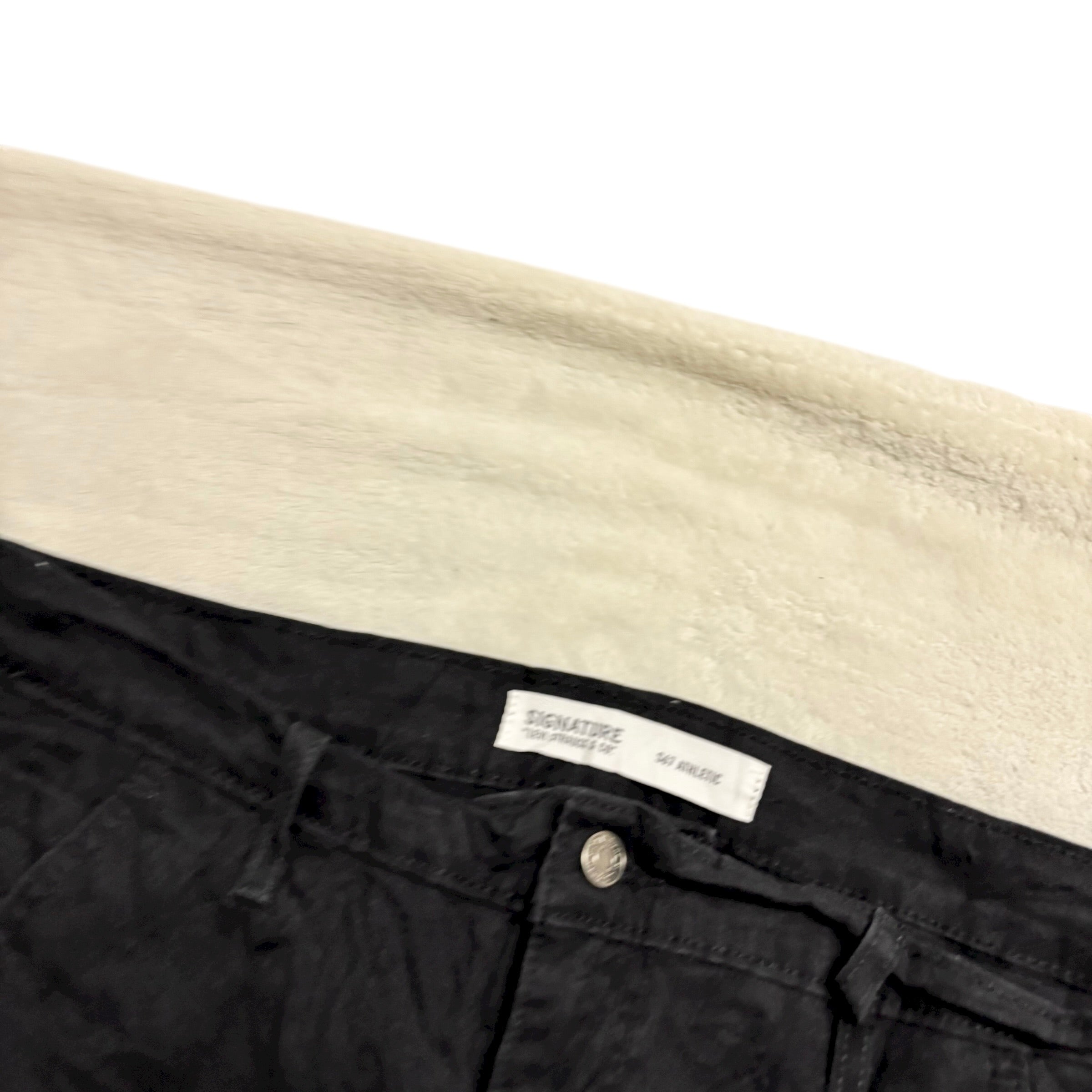 Levis Signature Trousers W34 L30 Mens Black Athletic Straight Stretch Pants (E)