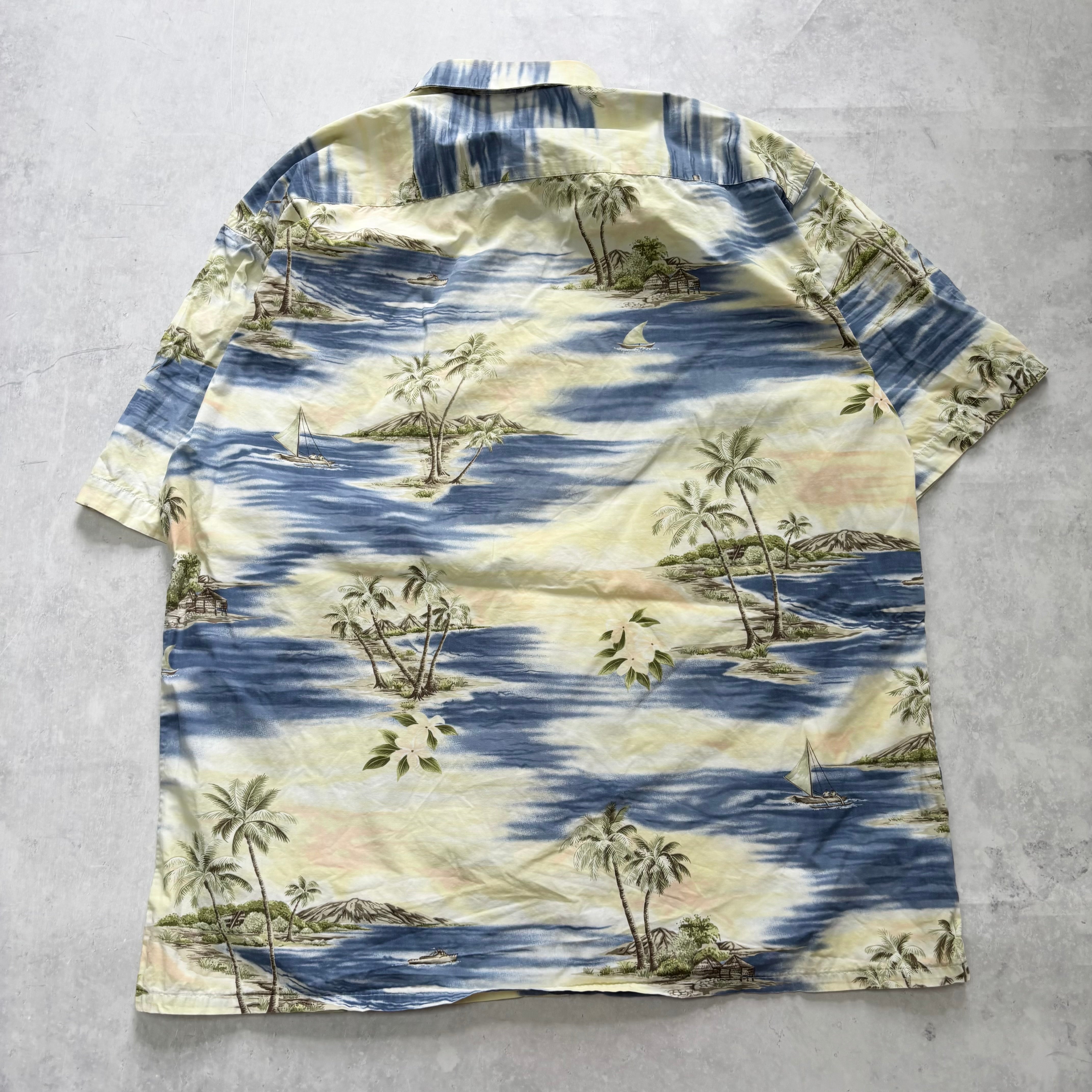 Vintage Hawaiian Shirt Mens Large Floral Aloha Short Sleeve Cotton