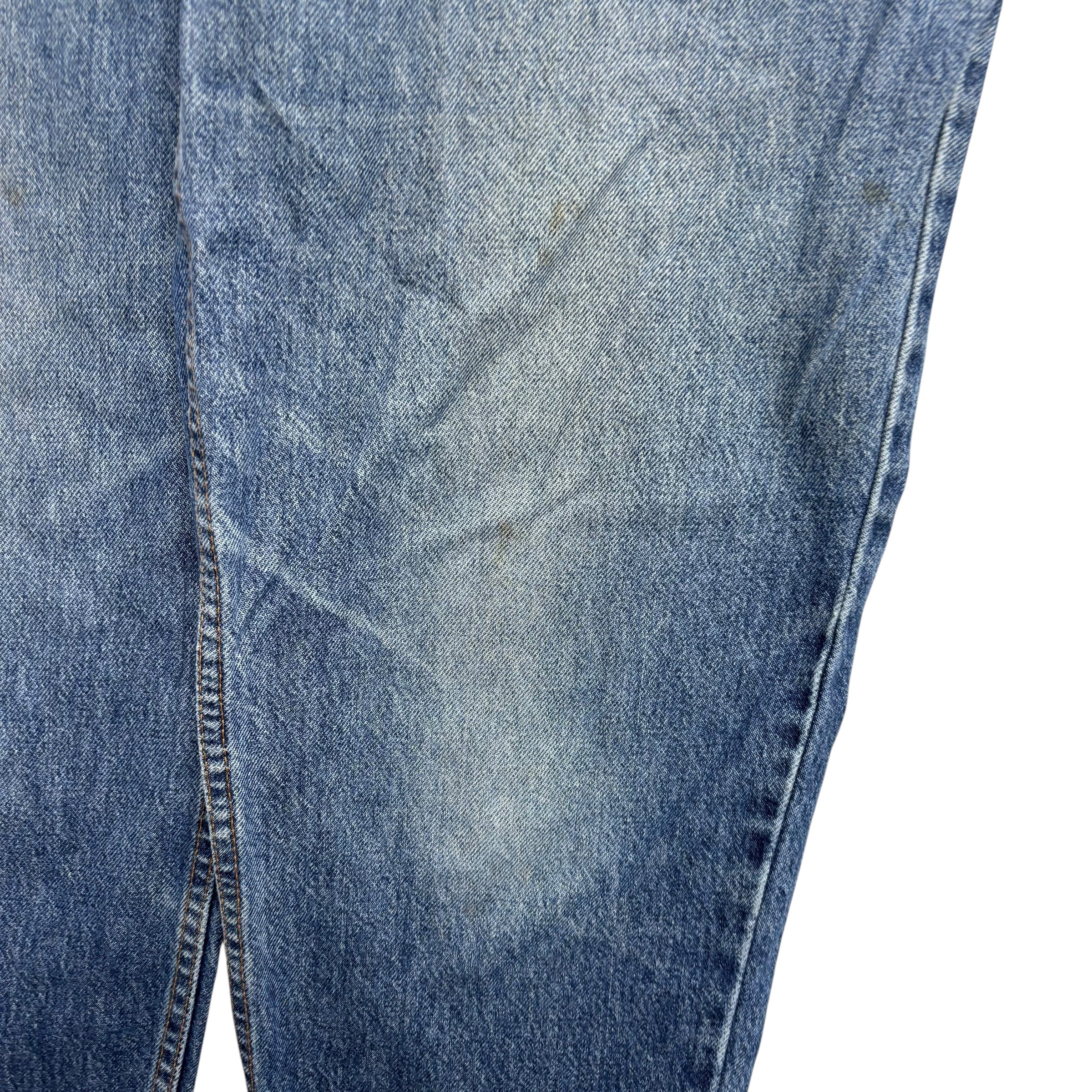 Levis 550 Jeans W34 L32 Womens Mid Blue Relaxed Taper Mom Vintage USA Made (F)