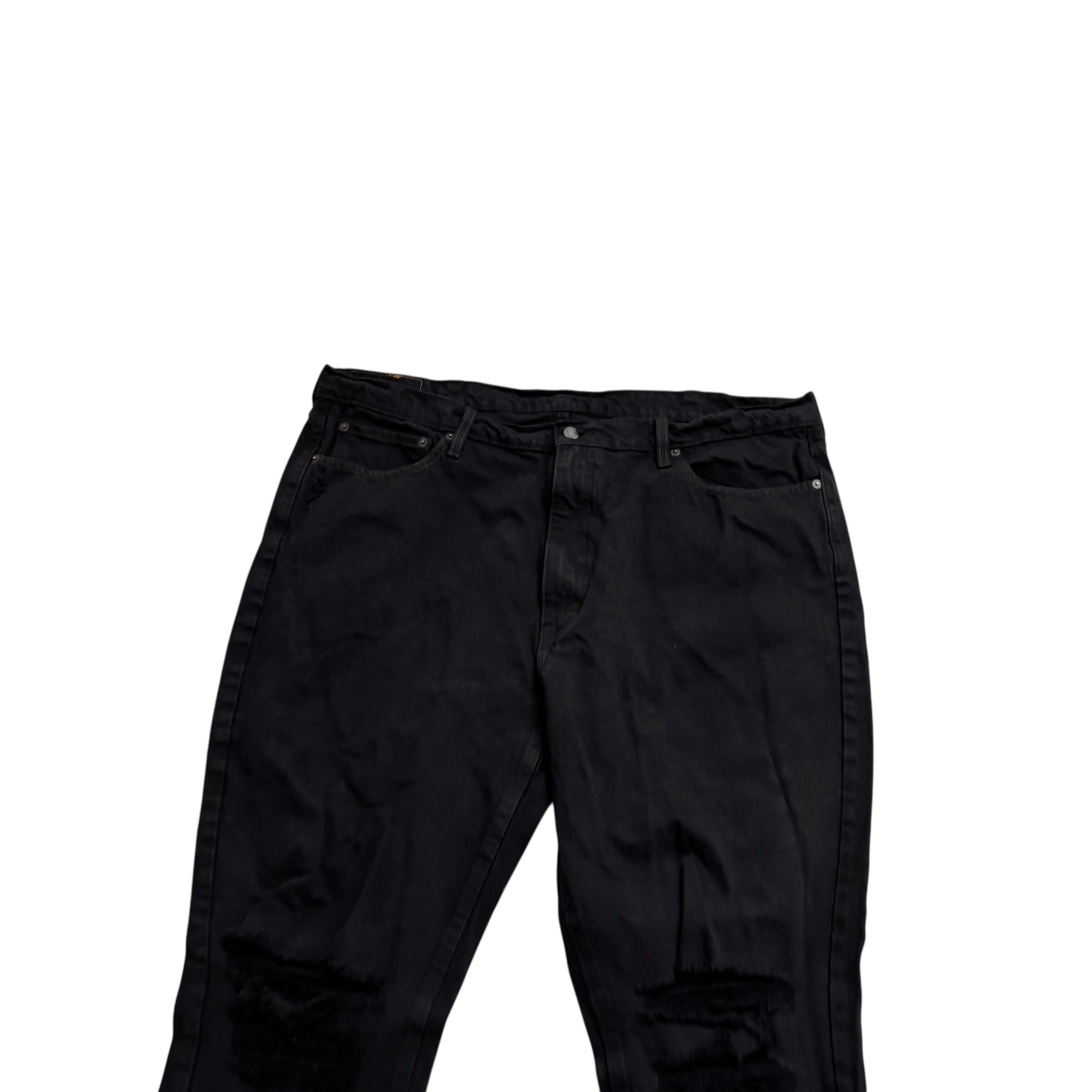 Levis 531 Jeans W42 L30 Mens Black Athletic Slim Stretch Distressed Denim (E)