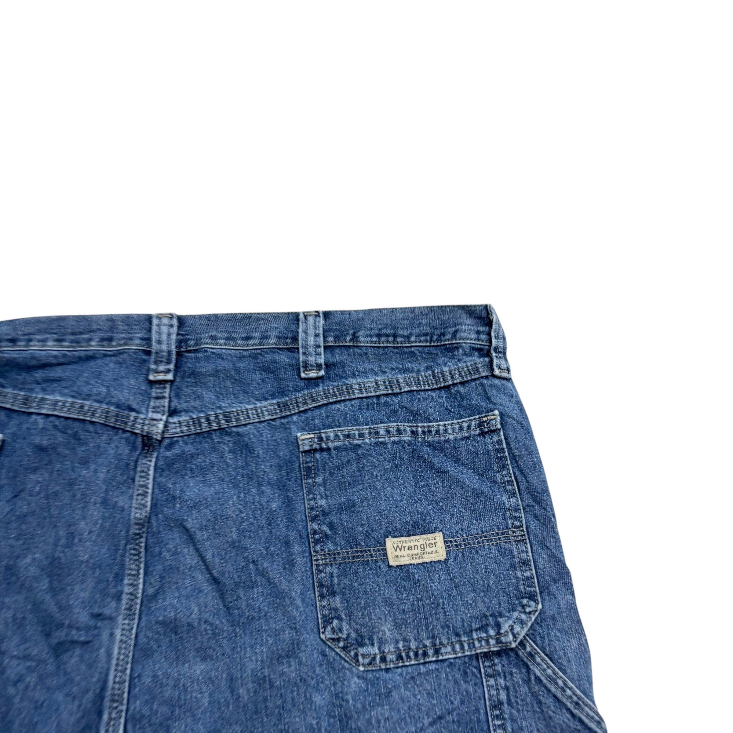 Wrangler Jorts W44 Mens Mid Blue Denim Shorts Baggy Relaxed Carpenter