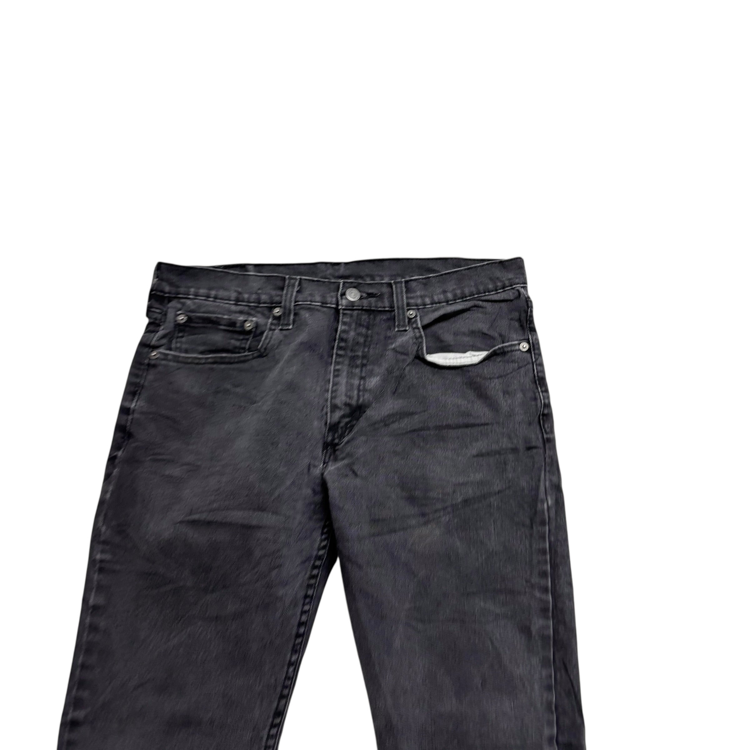 Levis 502 Jeans W32 L28 Mens Black Regular Tapered Fit Stretch Denim