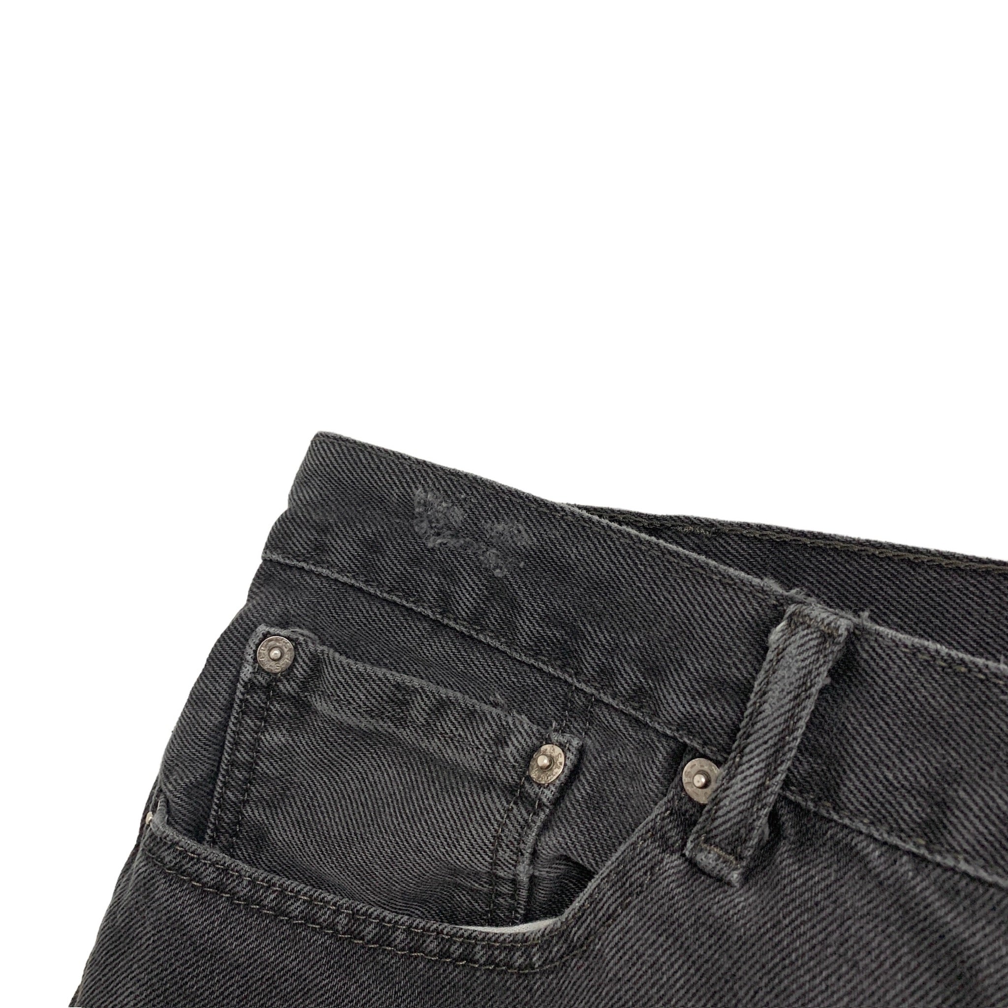 Levis 505 Jeans W38 L35 Mens Black Regular Straight Fit Denim