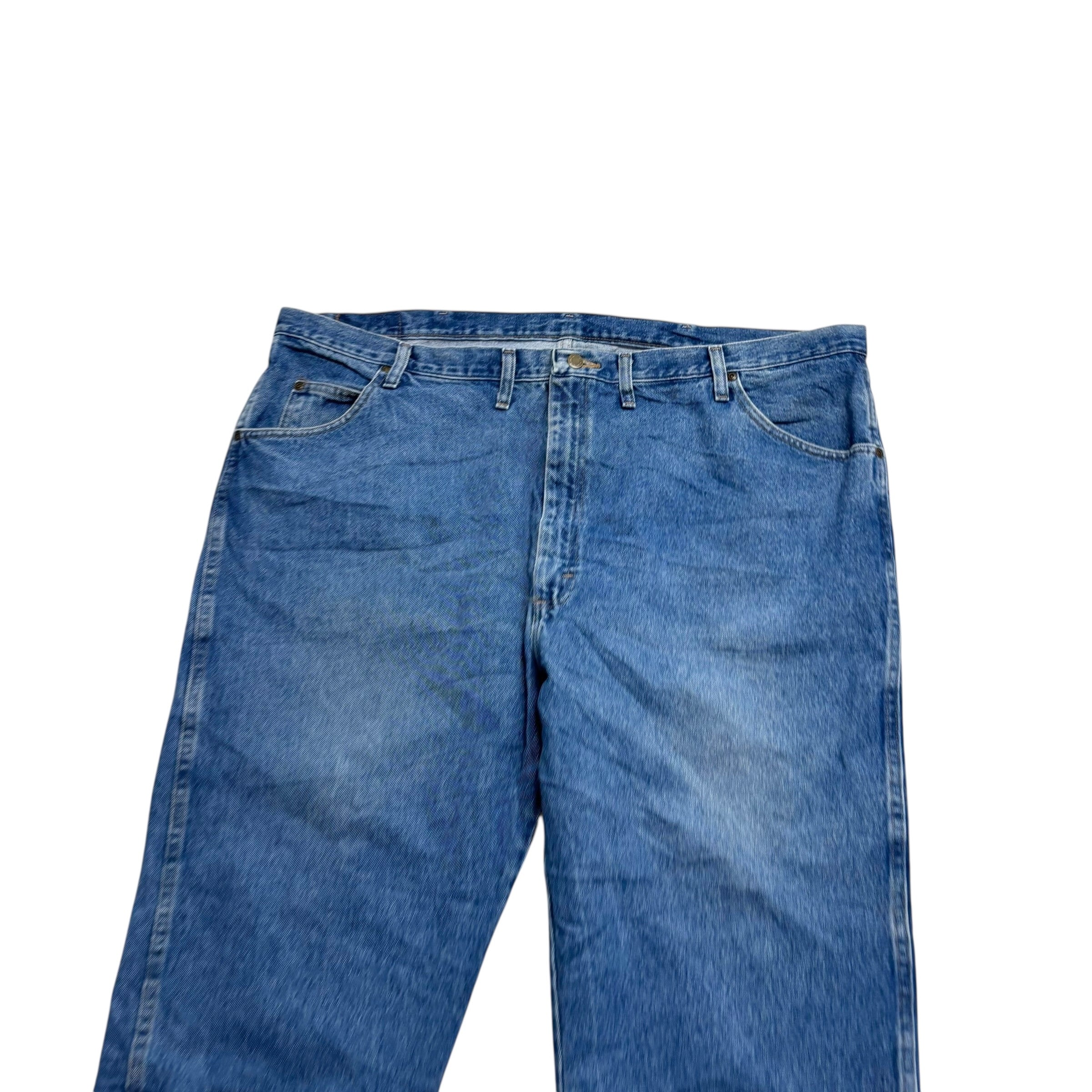 Wrangler Jeans W48 L26 Mens Mid Blue Regular Straight Fit Denim
